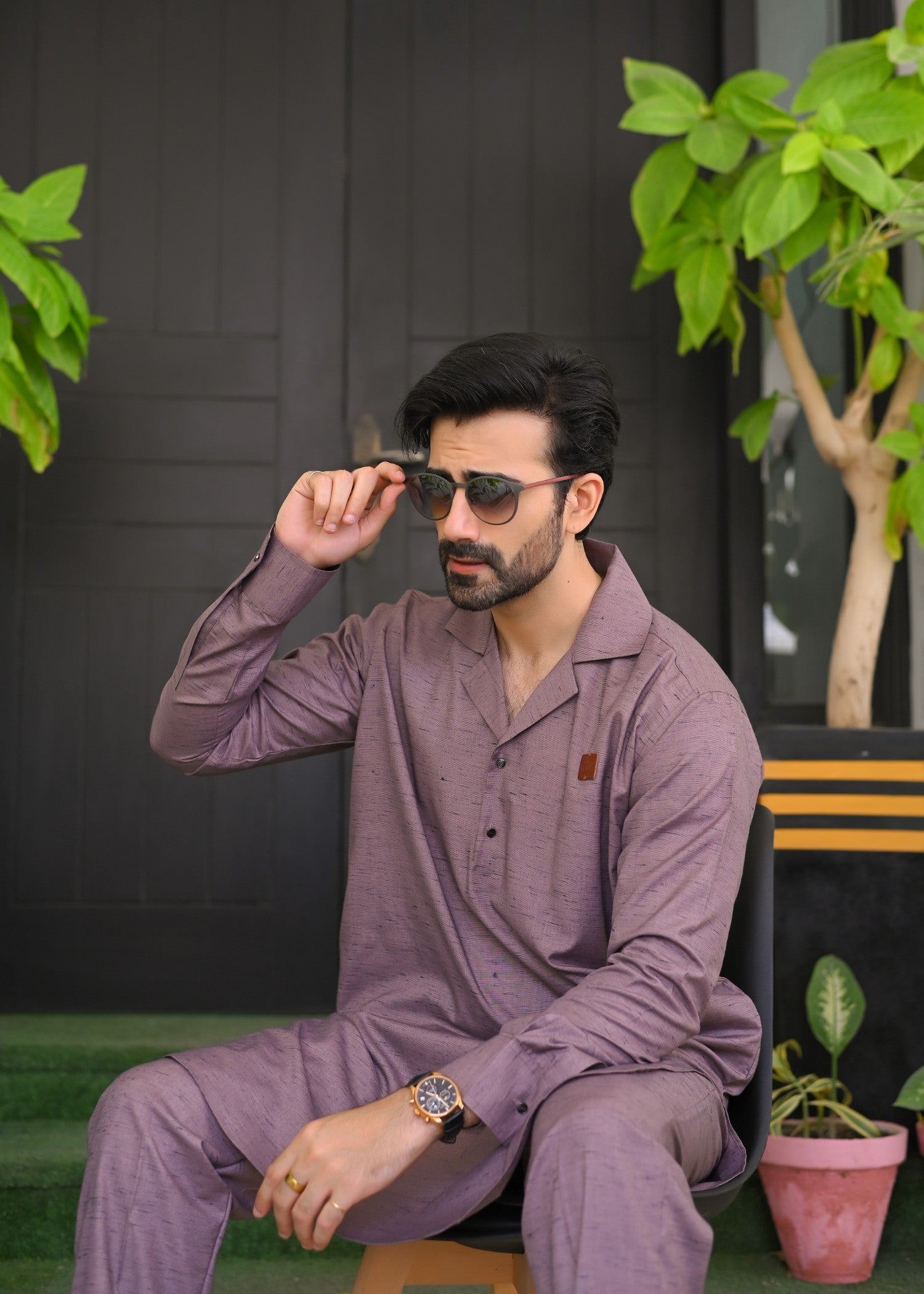 viscose Kurta Set in Mauve