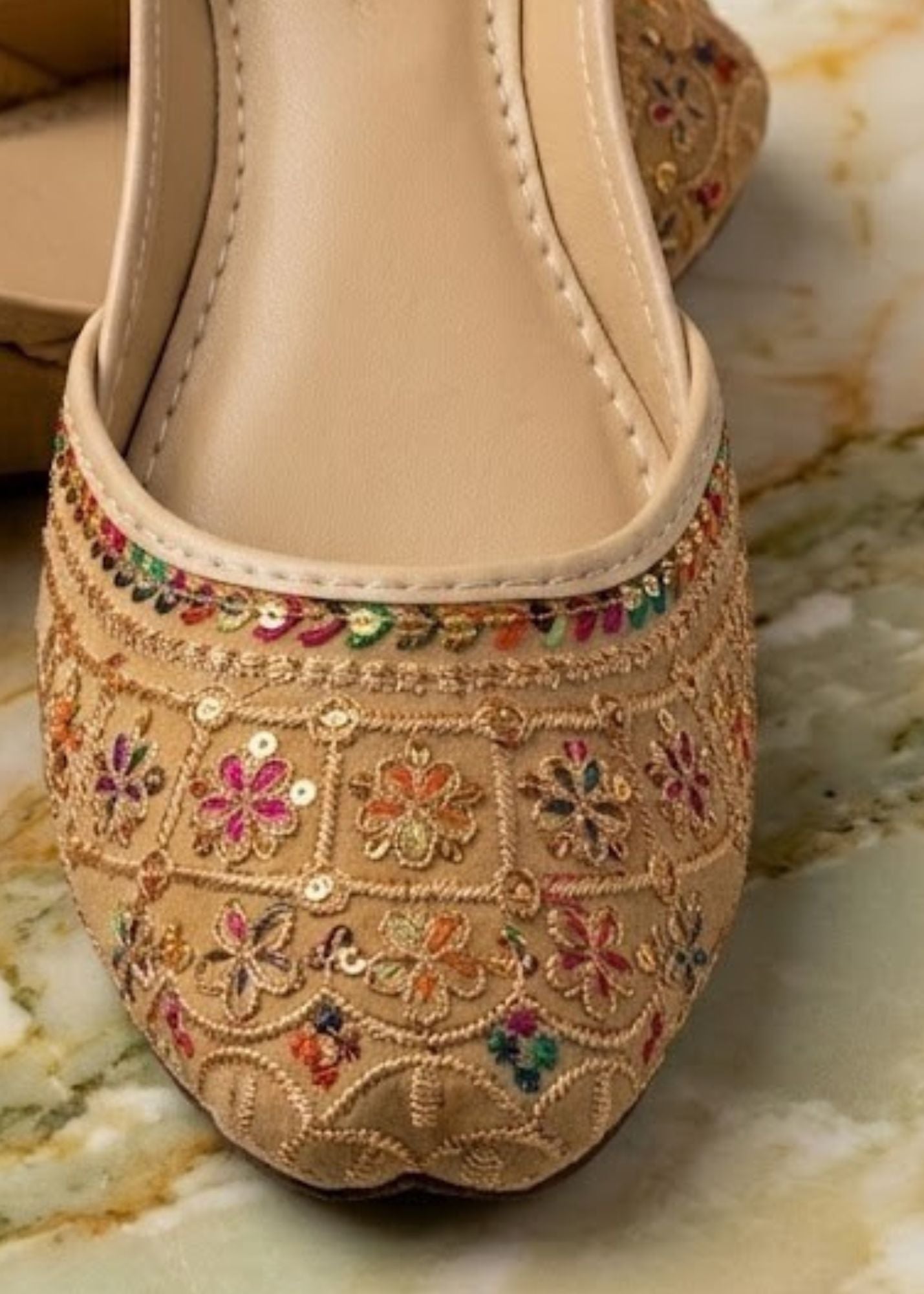 Khussa in Khaki brown by - High Quality Women Khussa QEY7883