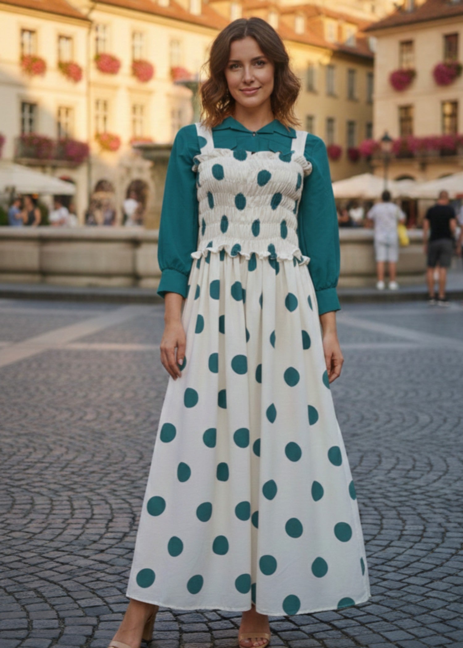 georgette Maxi in Teal
