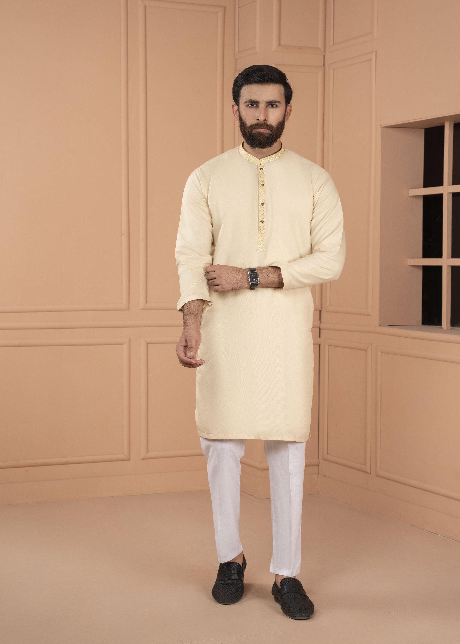 wash & wear Kurta in Lemon