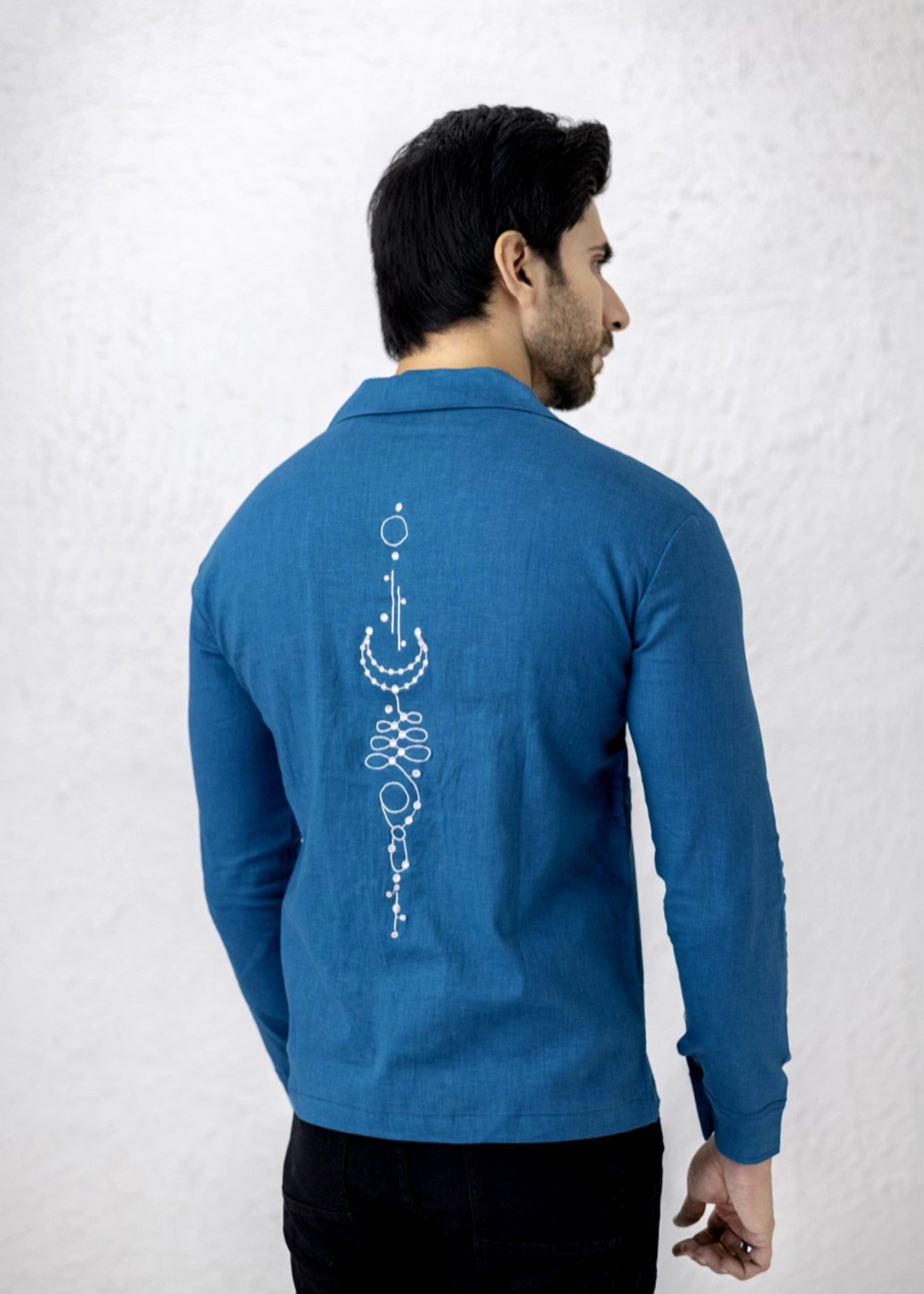cotton Casual Shirt in Sapphire blue