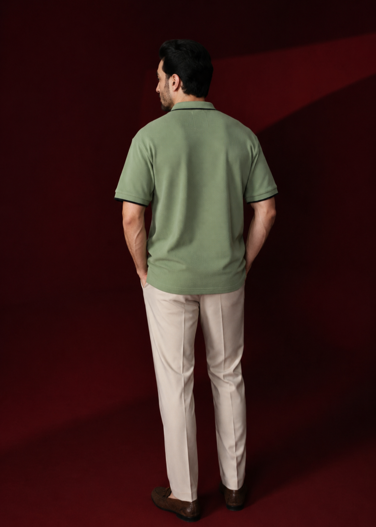 cotton jersey Polo Shirt in Apple green
