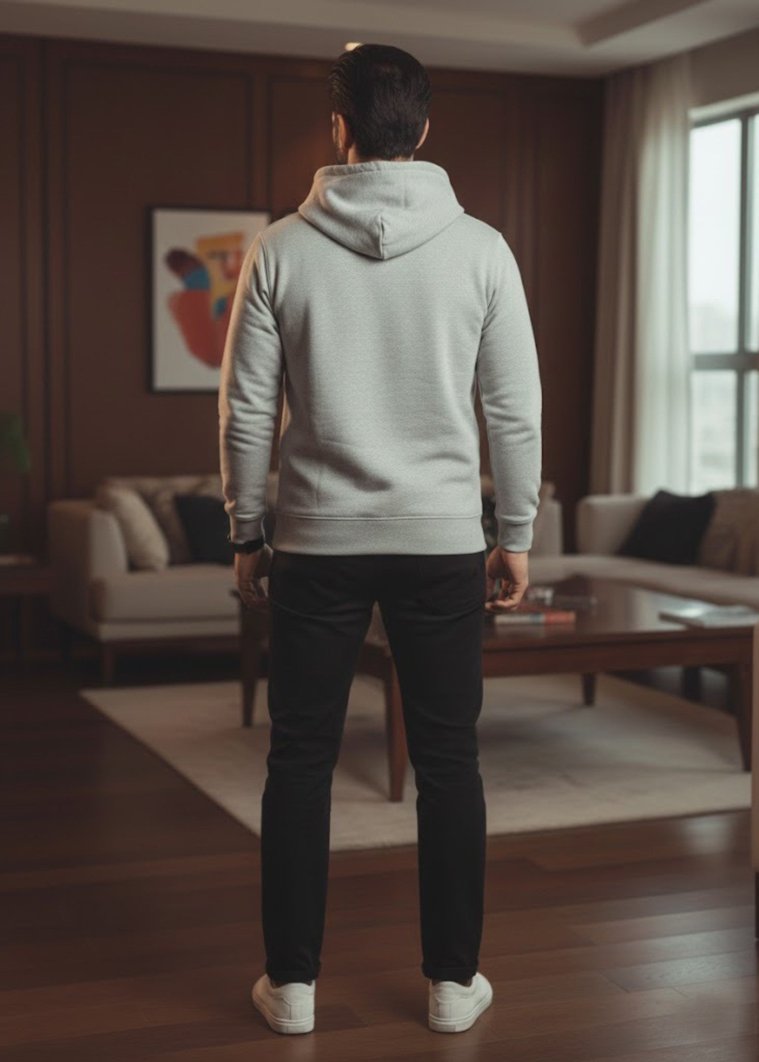 fleece Hoodie in Pastel grey