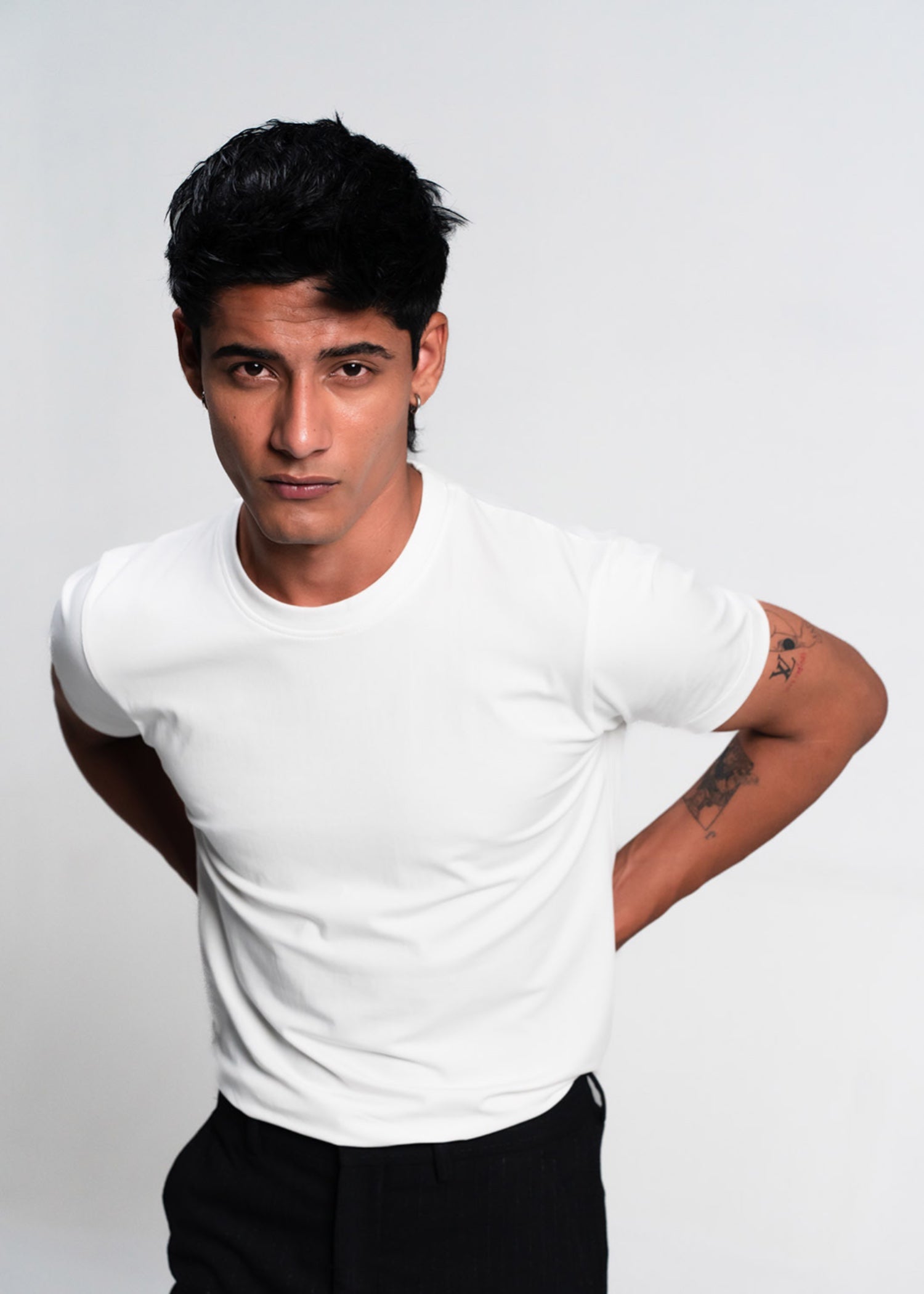 cotton-spandex T Shirt in White