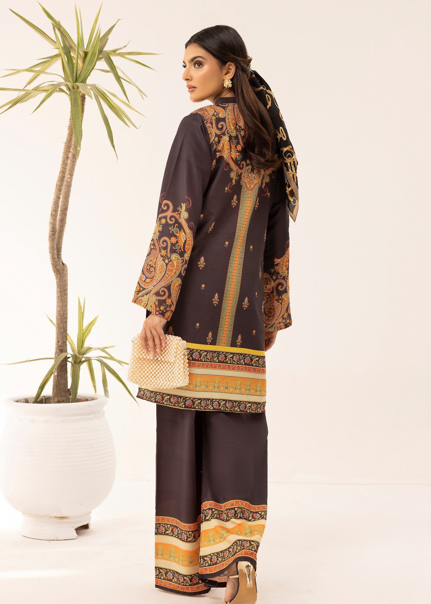 poly lawn Co Ord Sets in Dark brown