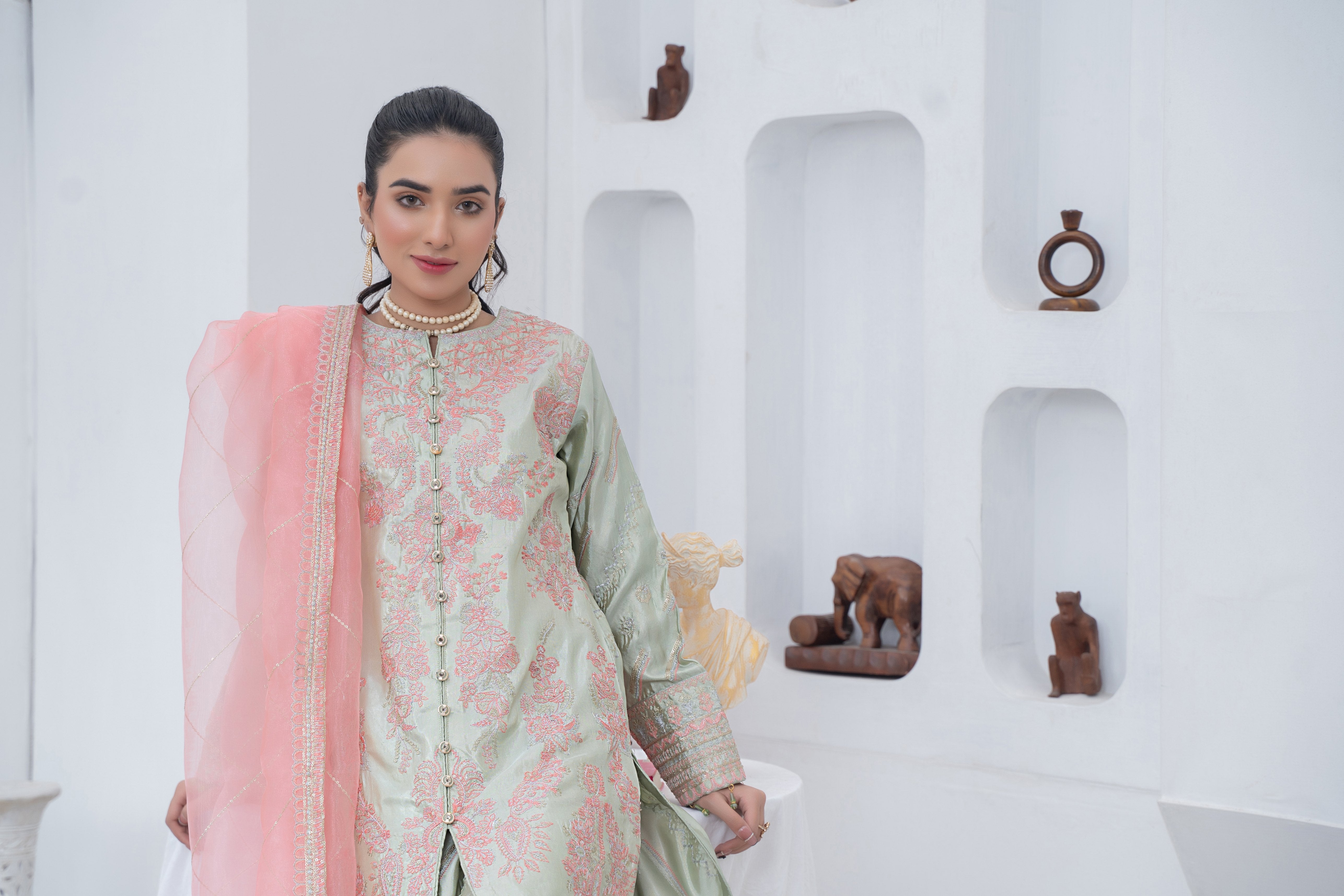 masuri Kurta Set in Mint green