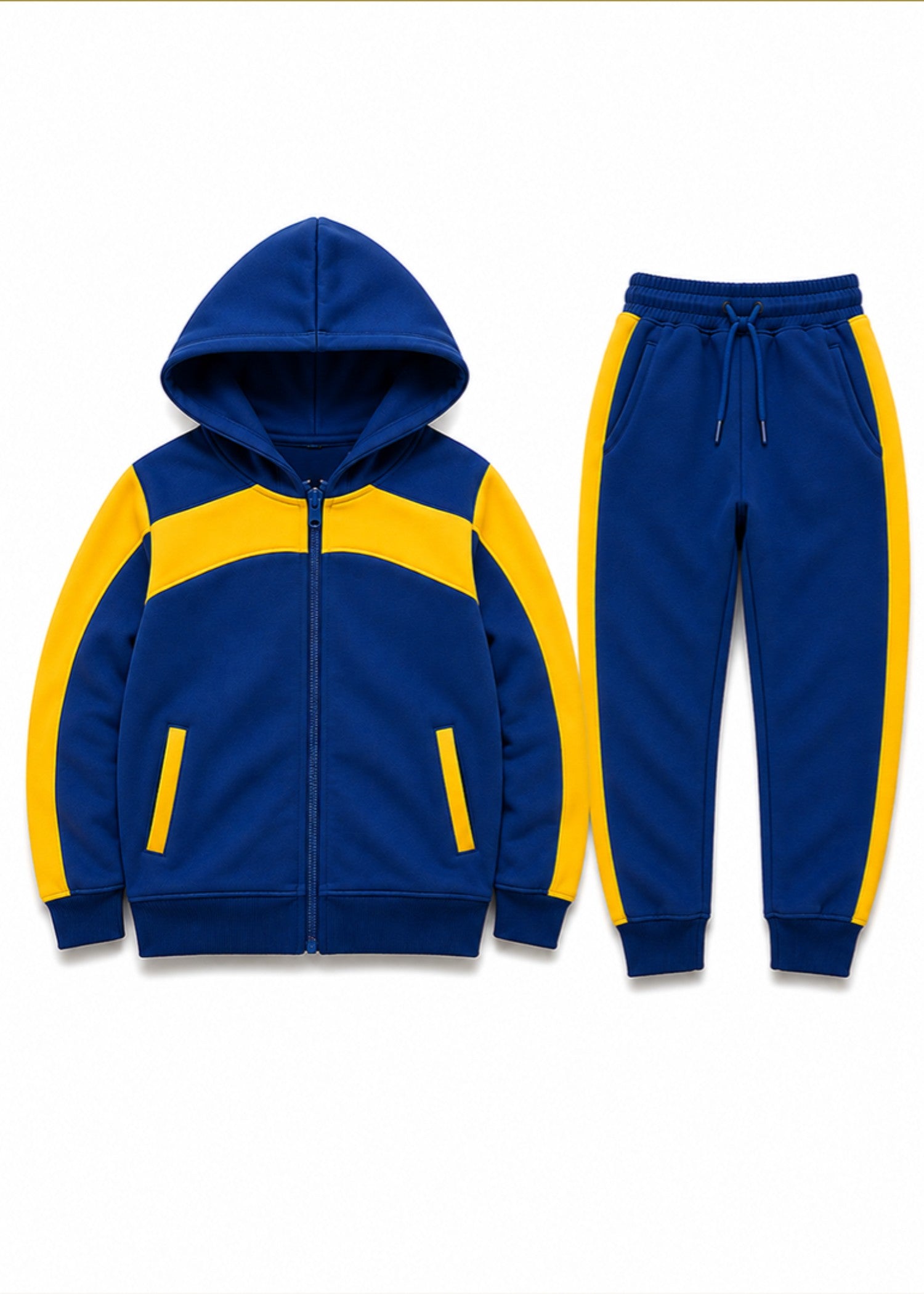 fleece Tracksuit in Yellow, blue