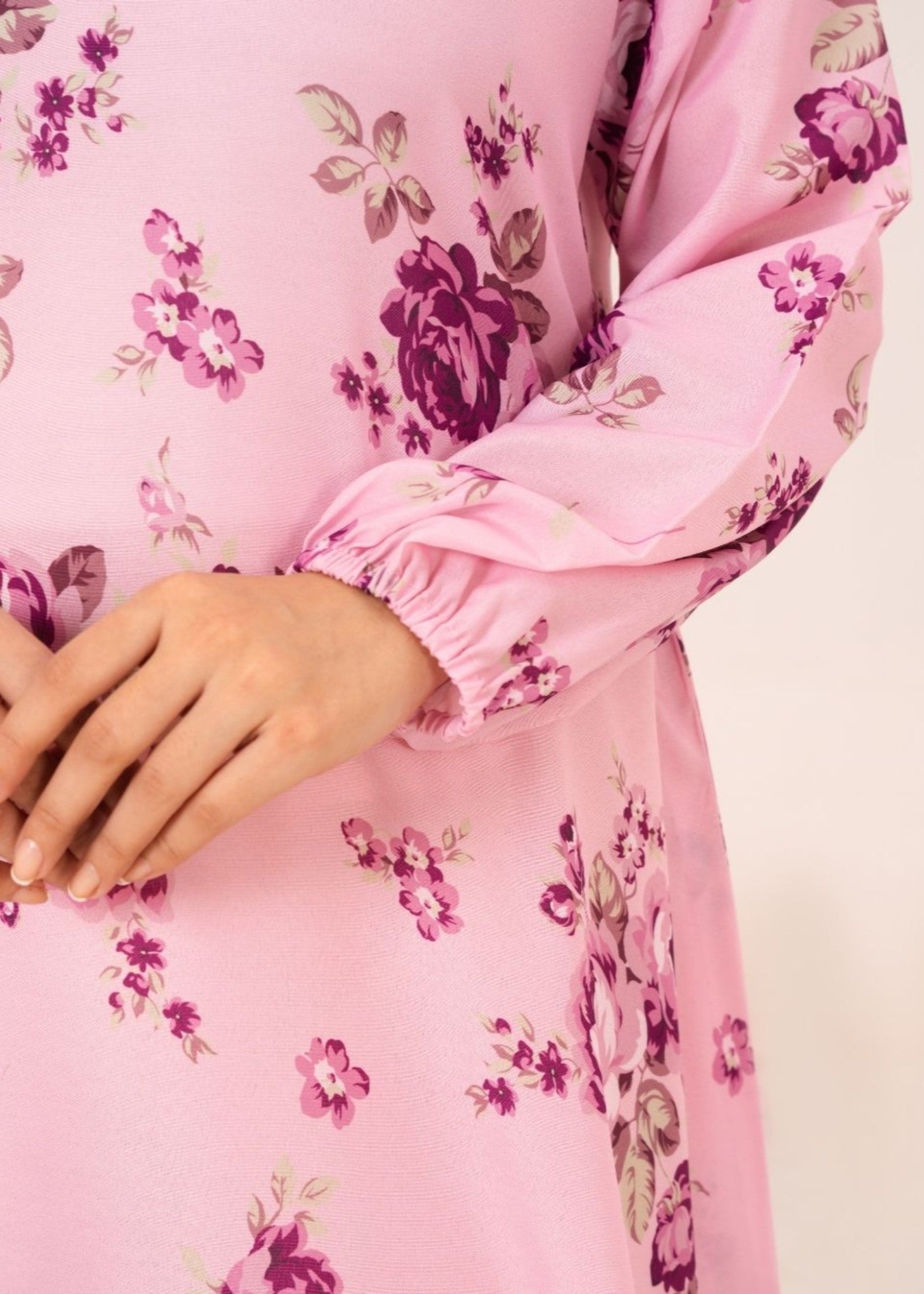 arabic lawn Maxi in Tea rose pink