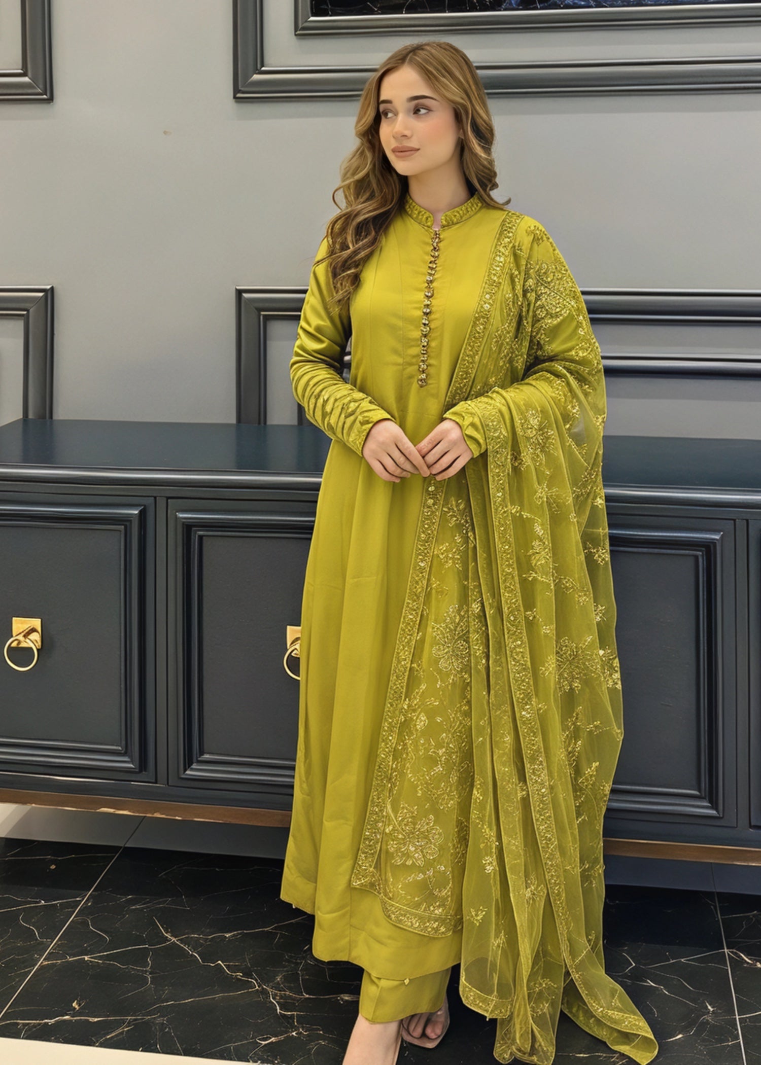 chiffon Maxi in Apple green