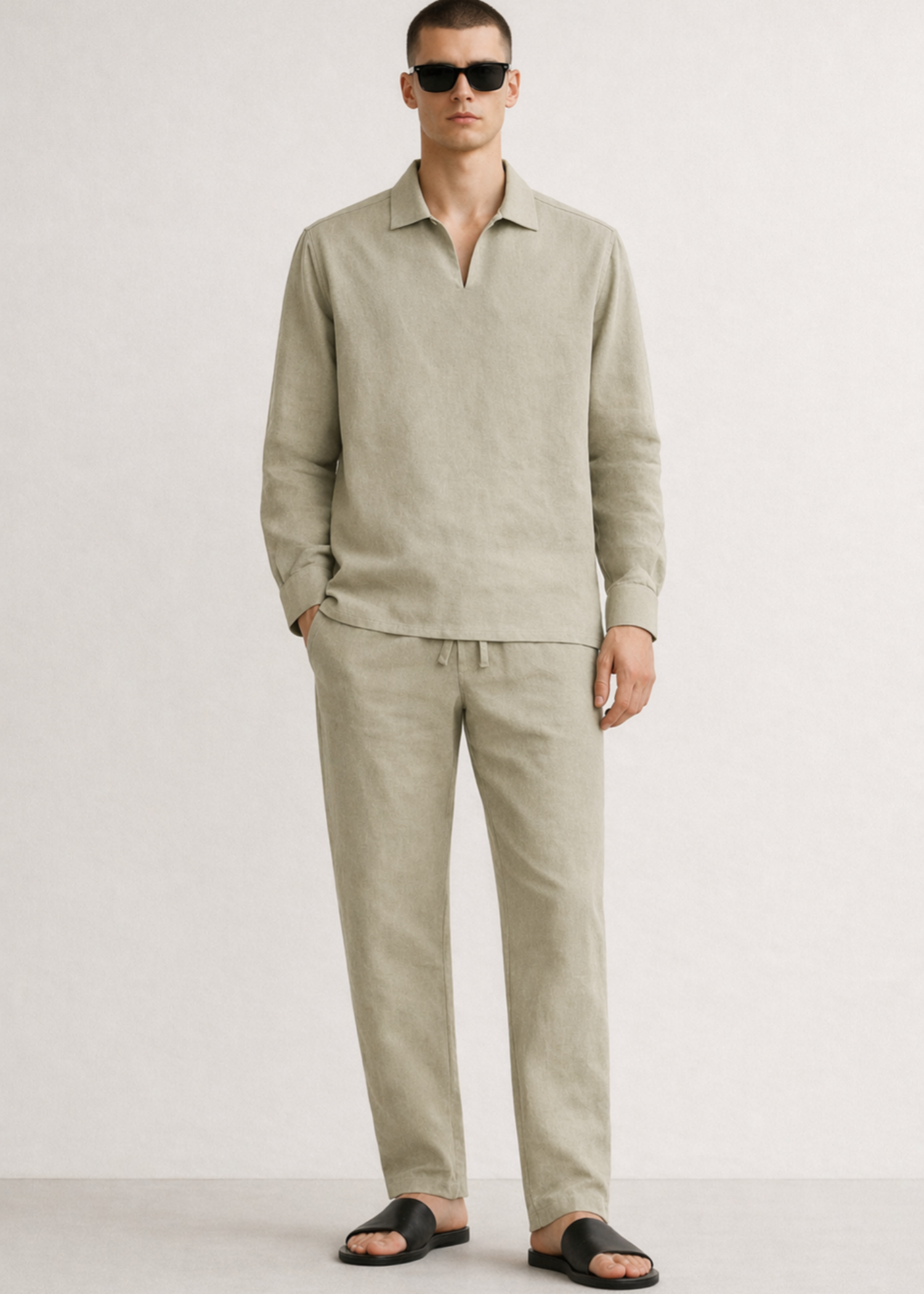 linen Trousers in Ash grey