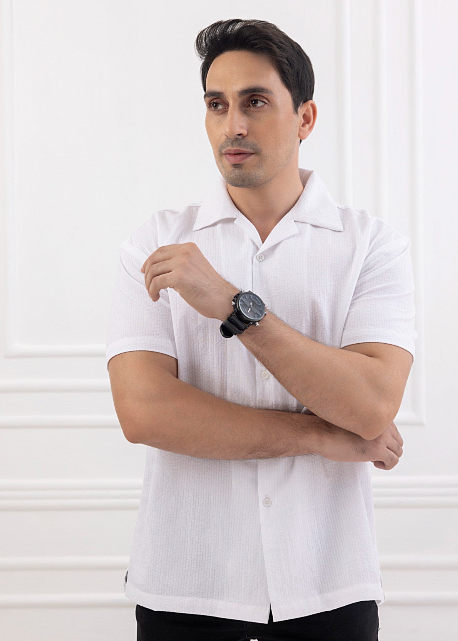 cotton Casual Shirt in Off-white