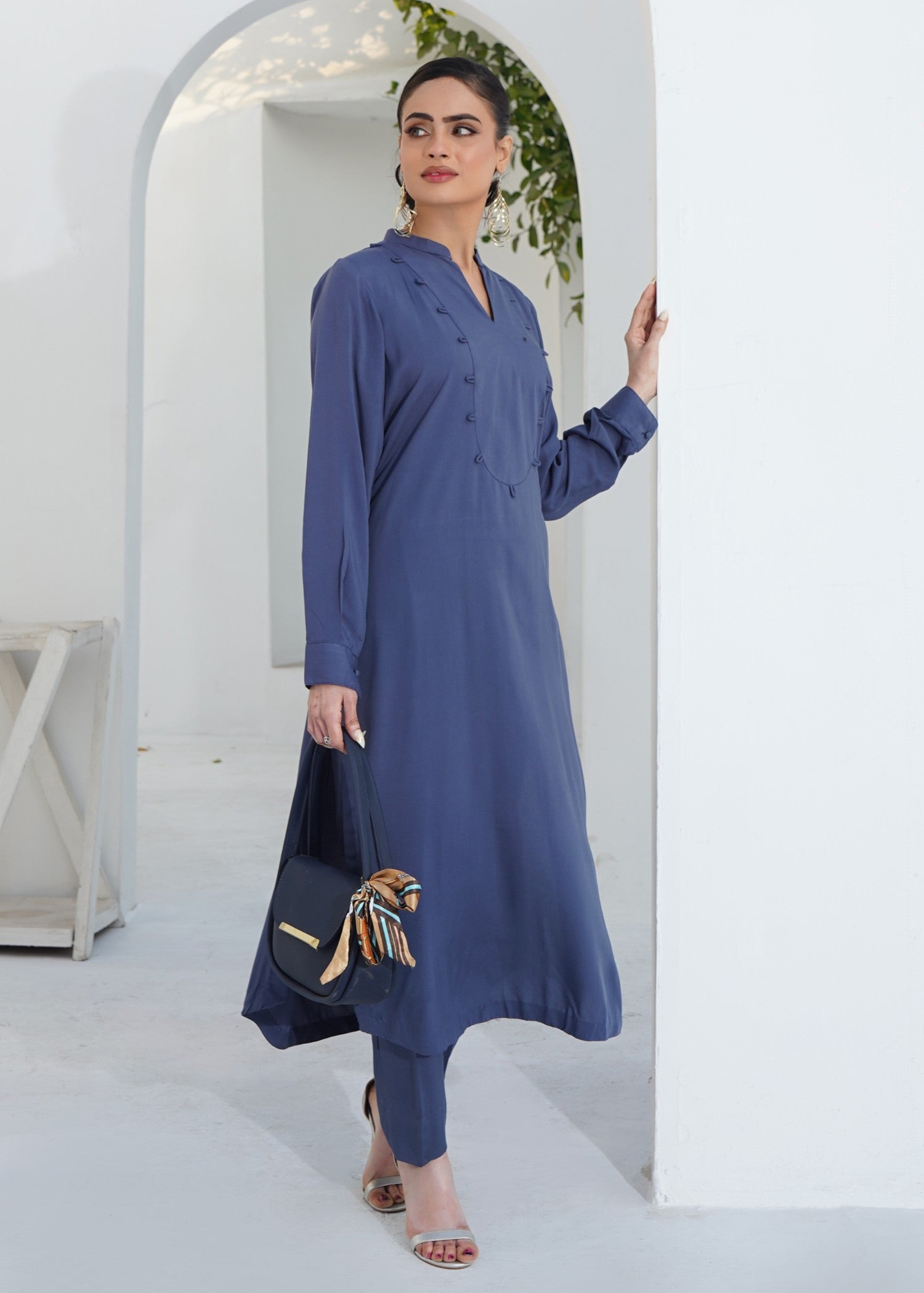 irish linen Co Ord Sets in Cobalt blue