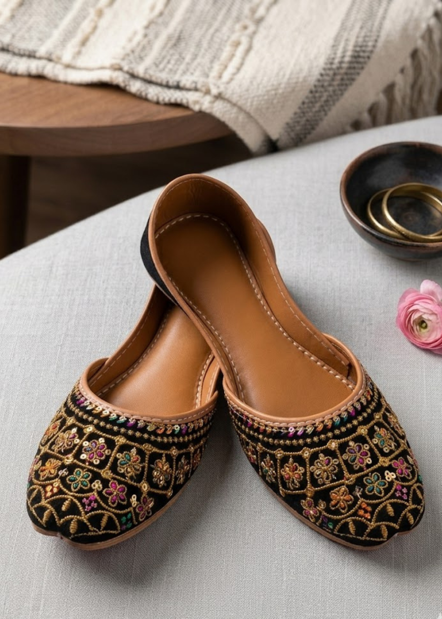 Khussa in Black by - High Quality Women Khussa SFO2120