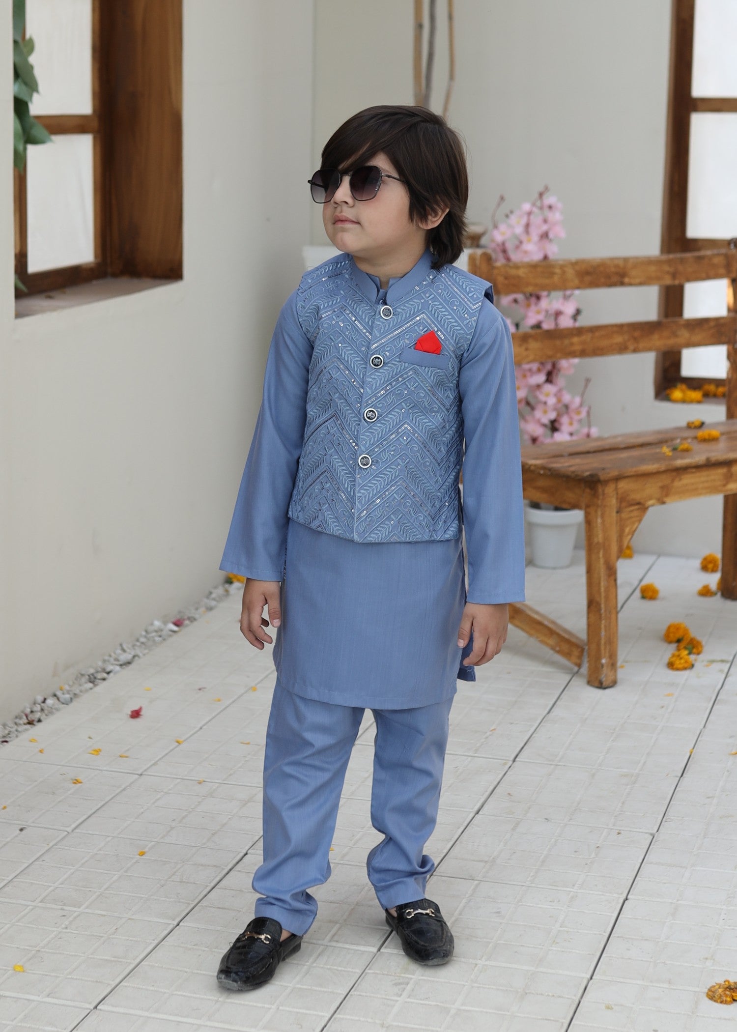 suiting Waistcoat in Periwinkle