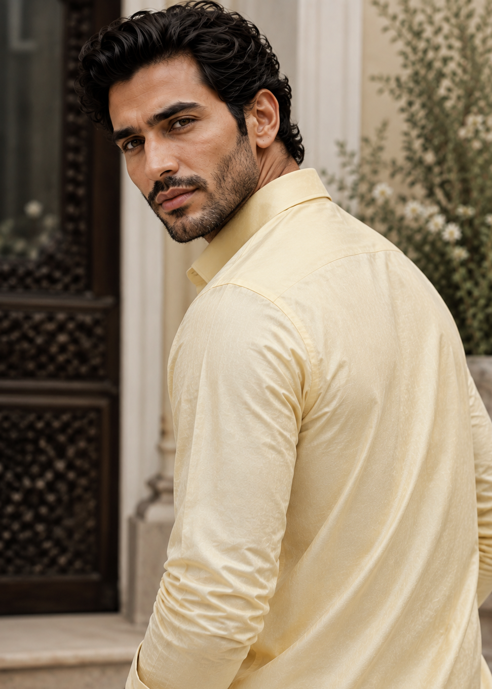 cotton Shalwar Kameez in Lemon