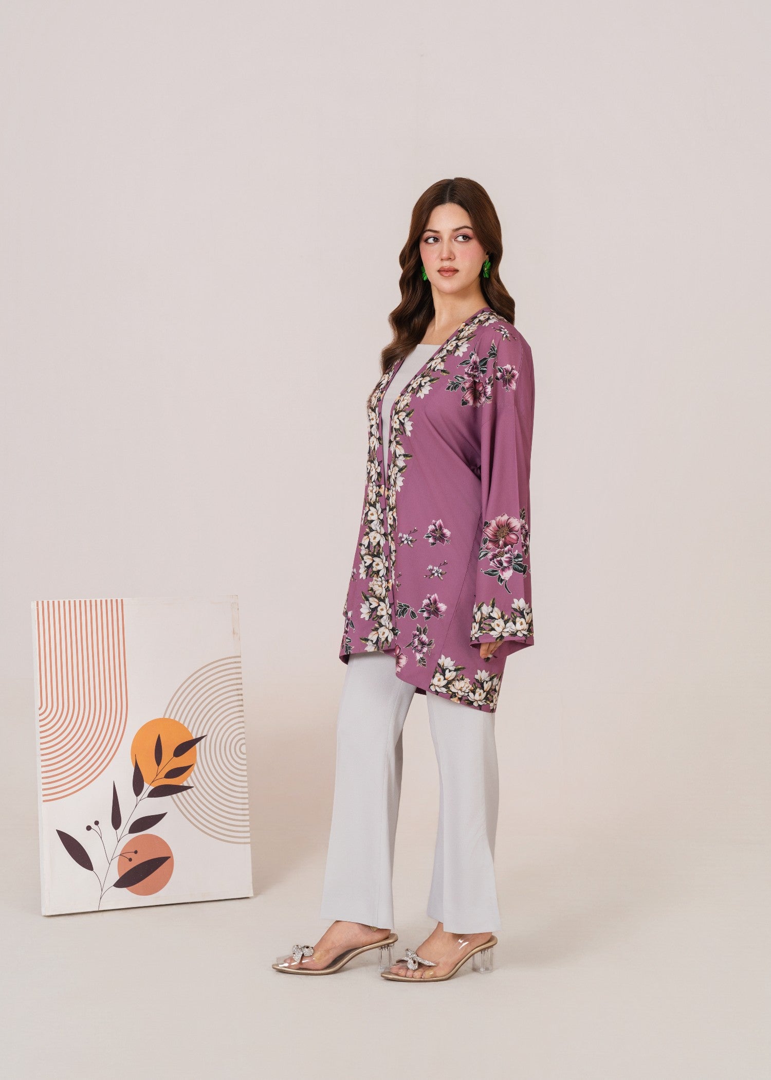 crepe Gown in Lavender grey