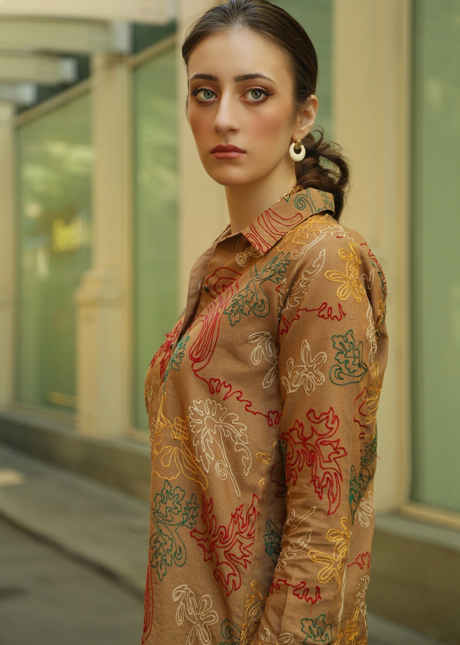 khaddar Tunic in Brown