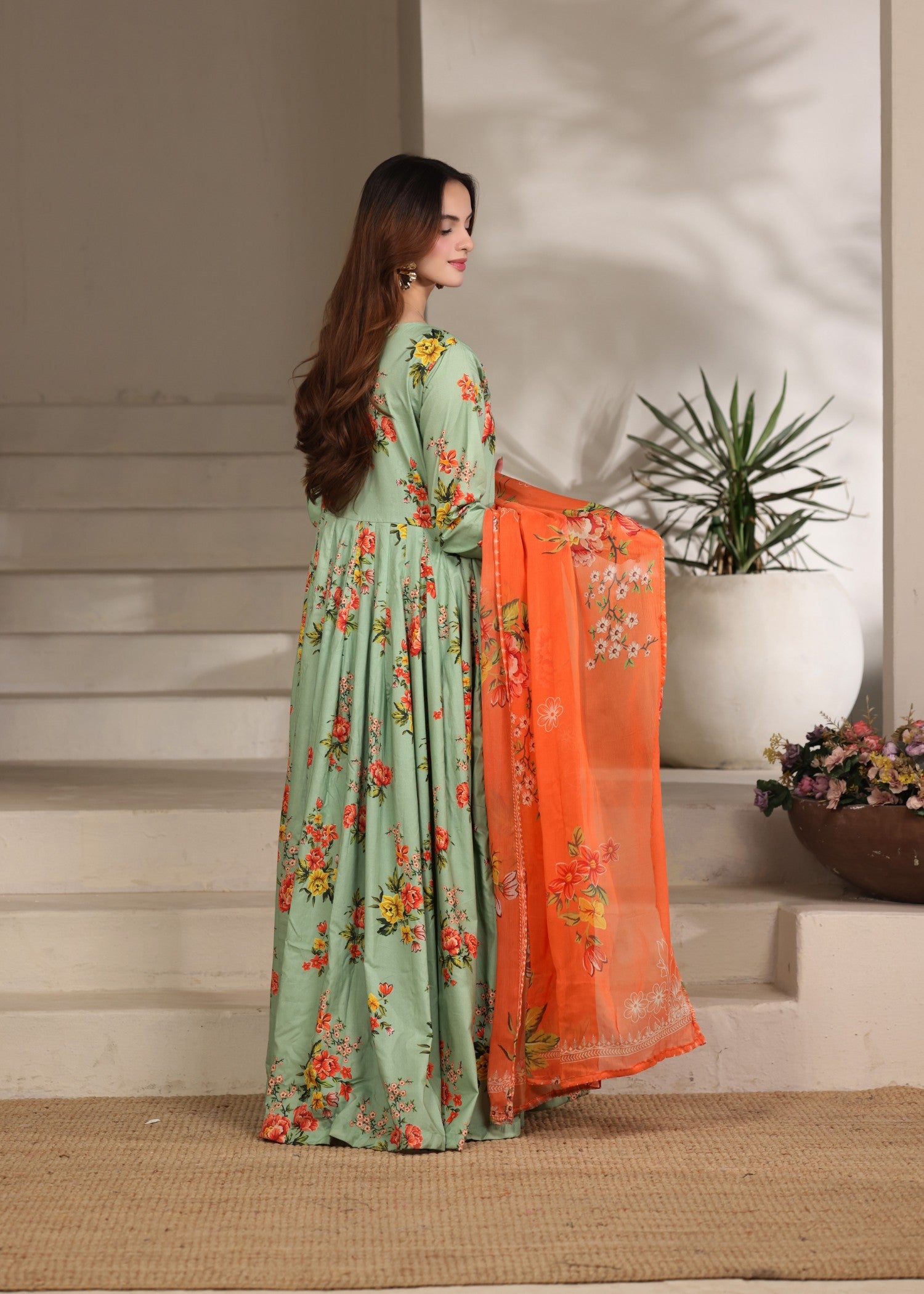 lawn Maxi in Emerald green