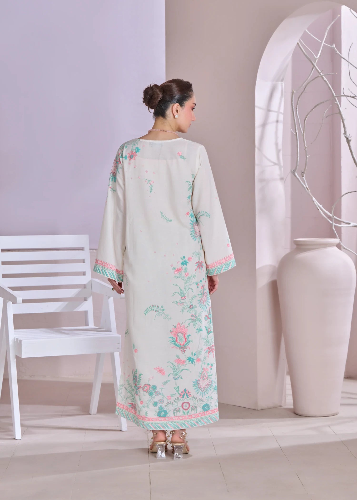 karandi Kaftan in White