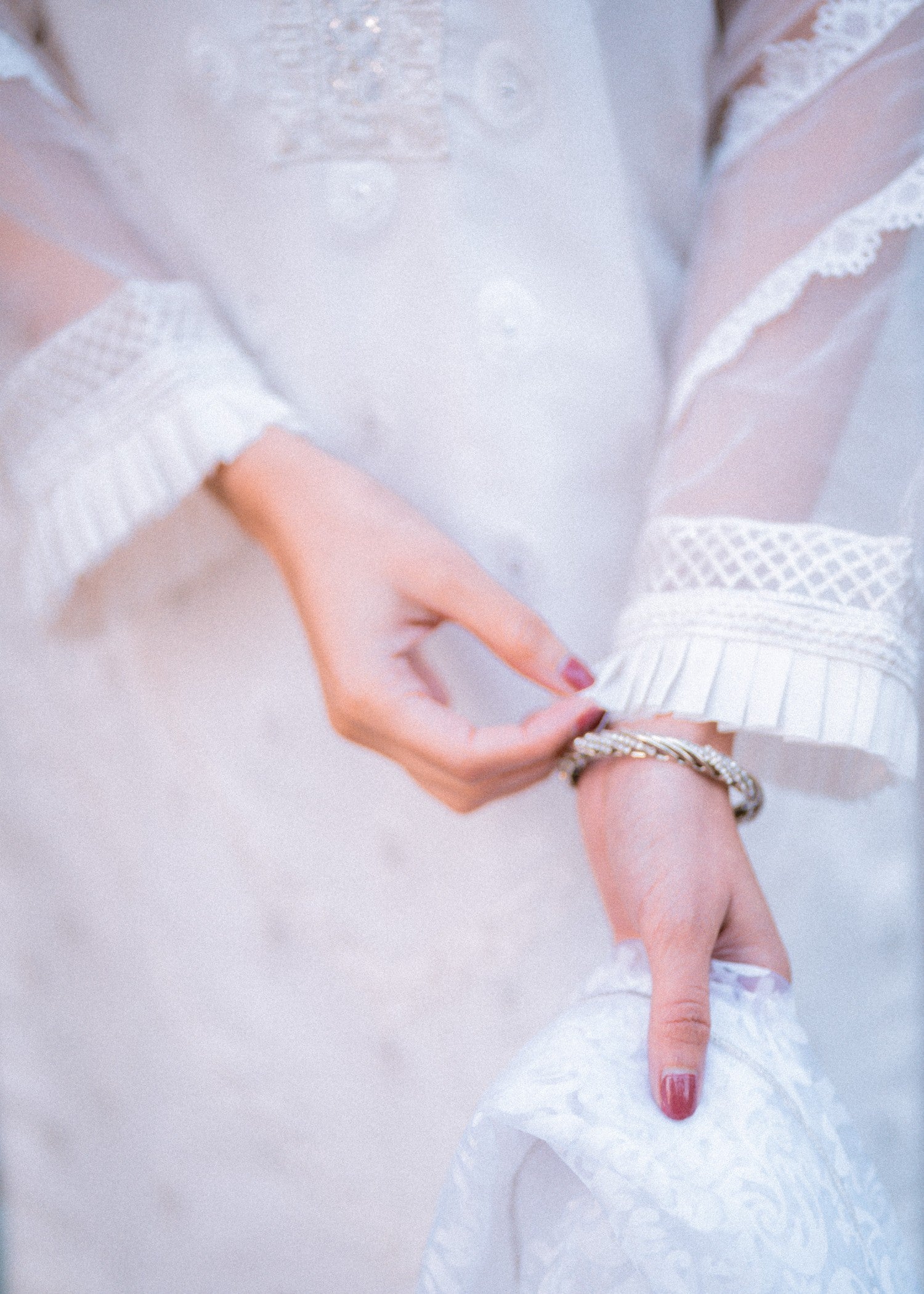 zari organza Kurta Set in White