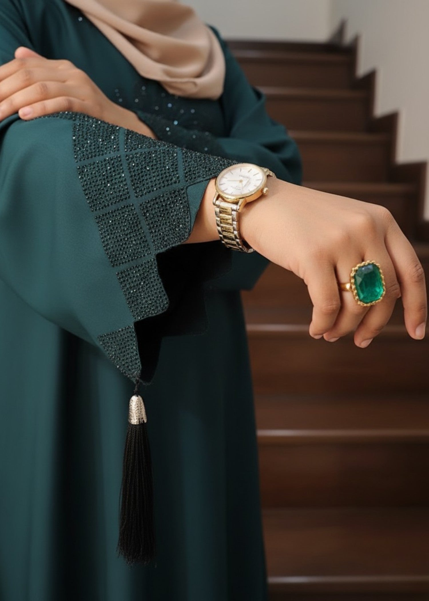 nidha Abaya in Dark green