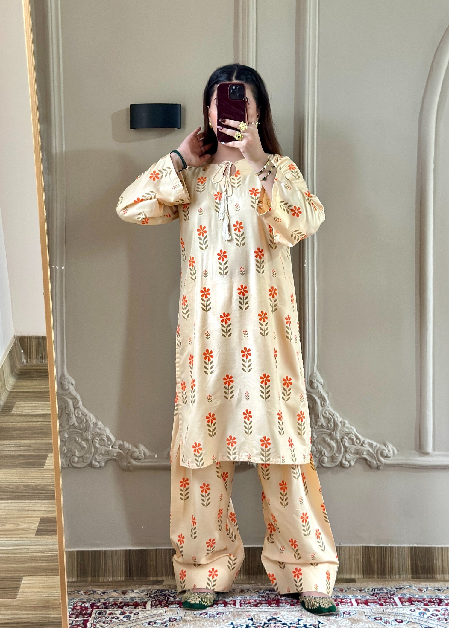 arabic lawn Co Ord Sets in Marmalade orange