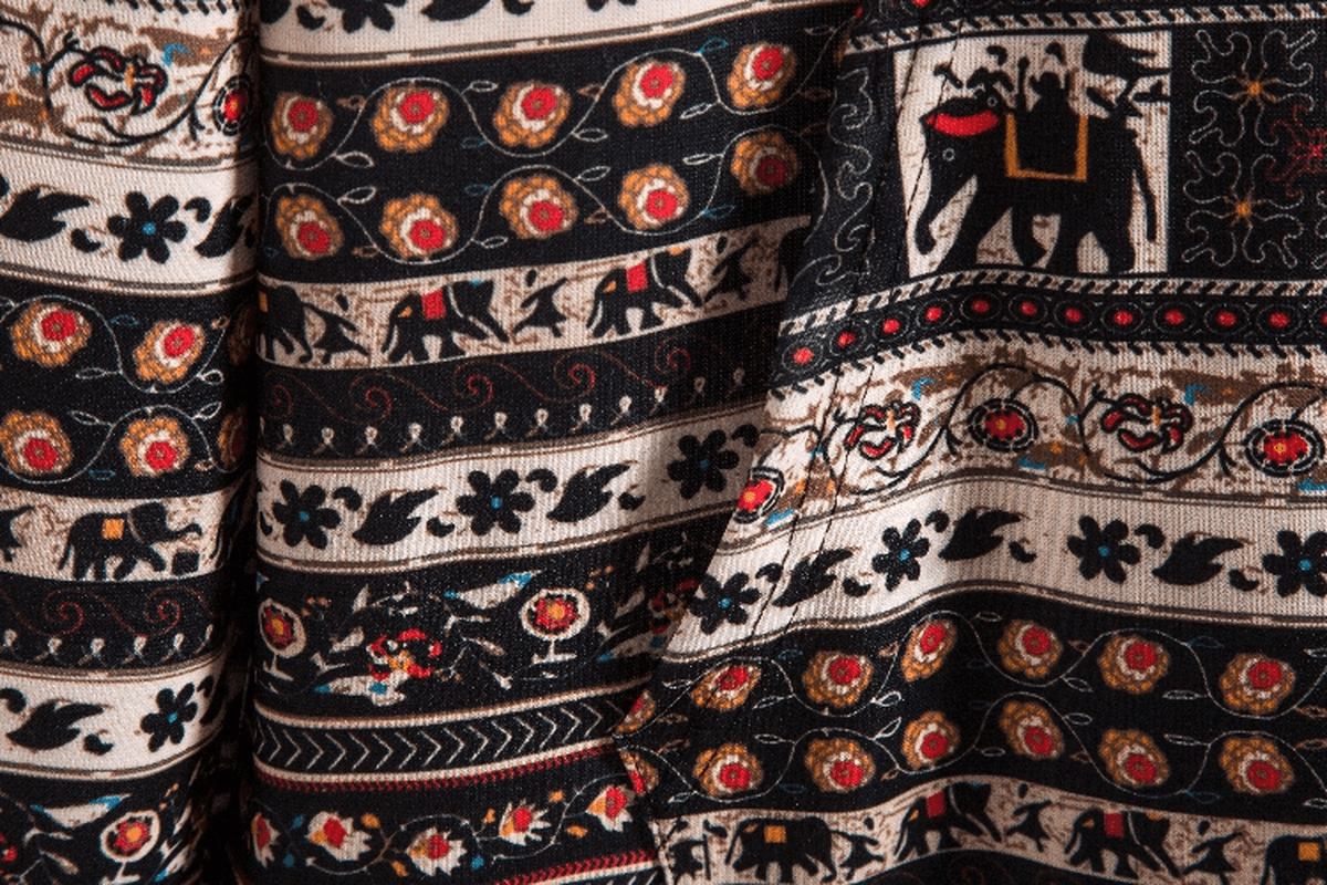 Printed Retro Ethnic Style Men'S plus Size Hooded Sweater