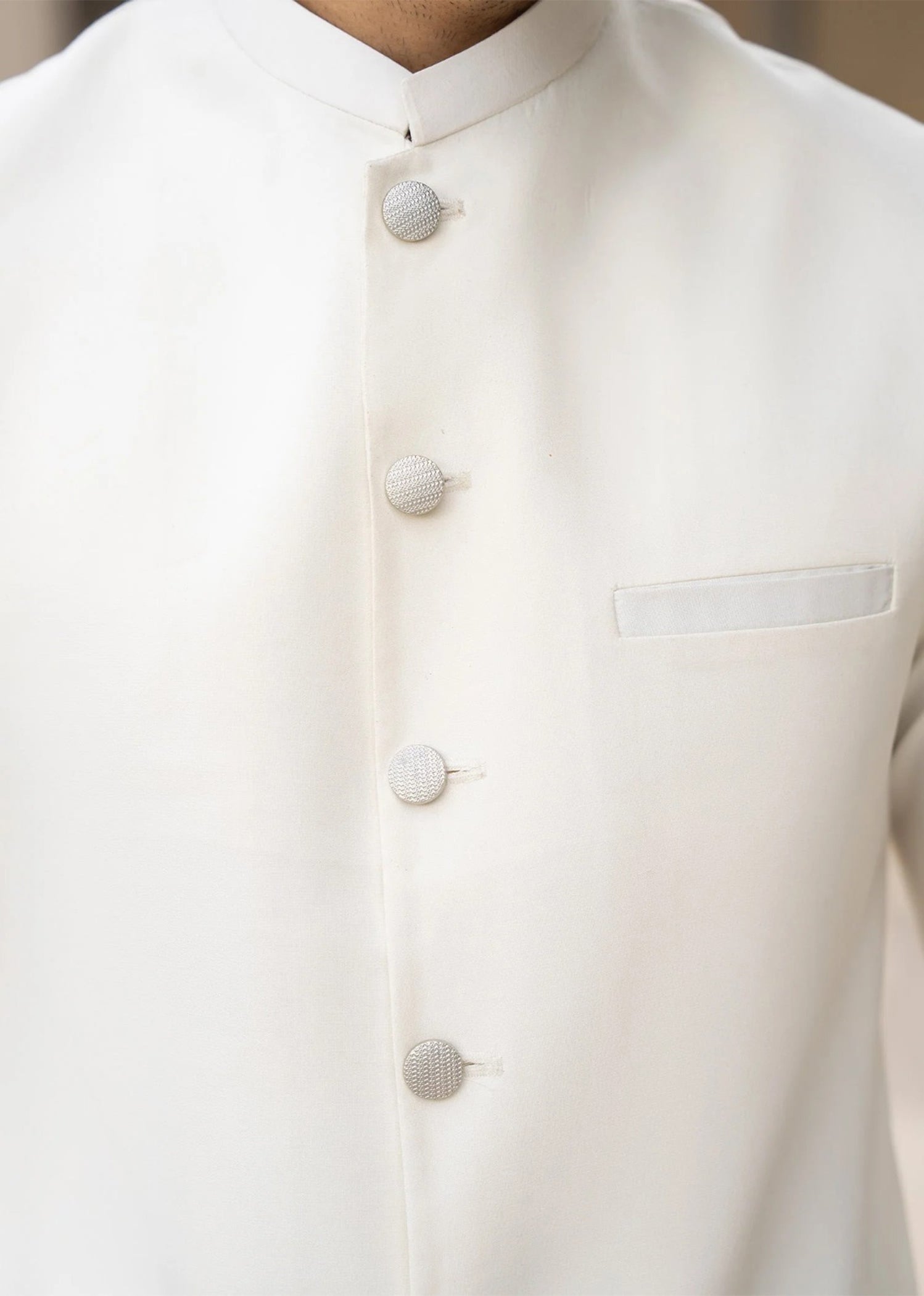 wash & wear Waistcoat in Off-white by Buraq