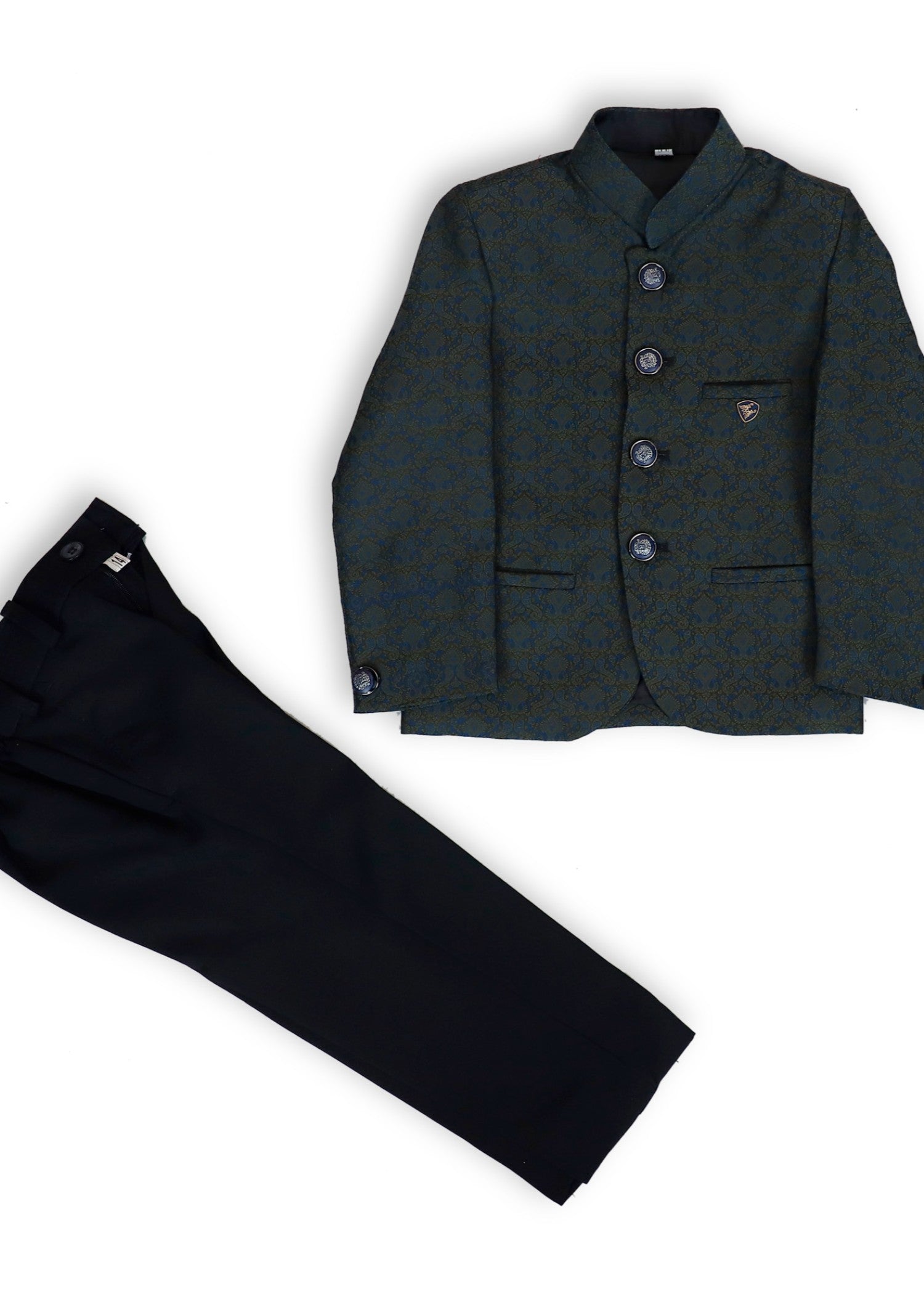 banarsi silk Prince Coat in Army green
