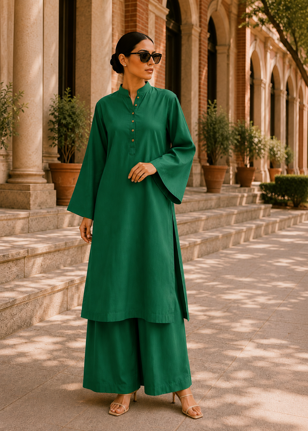 cotton Co Ord Sets in Emerald green