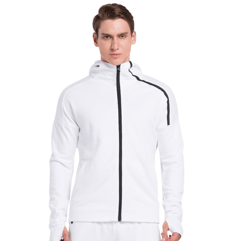 Sports Jacket Men'S and Women'S Long Sleeved Hooded Sweater Zipper Cardigan