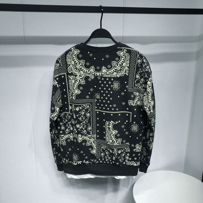 Printed Casual Long-Sleeved Pullover Jacket Men'S Trend