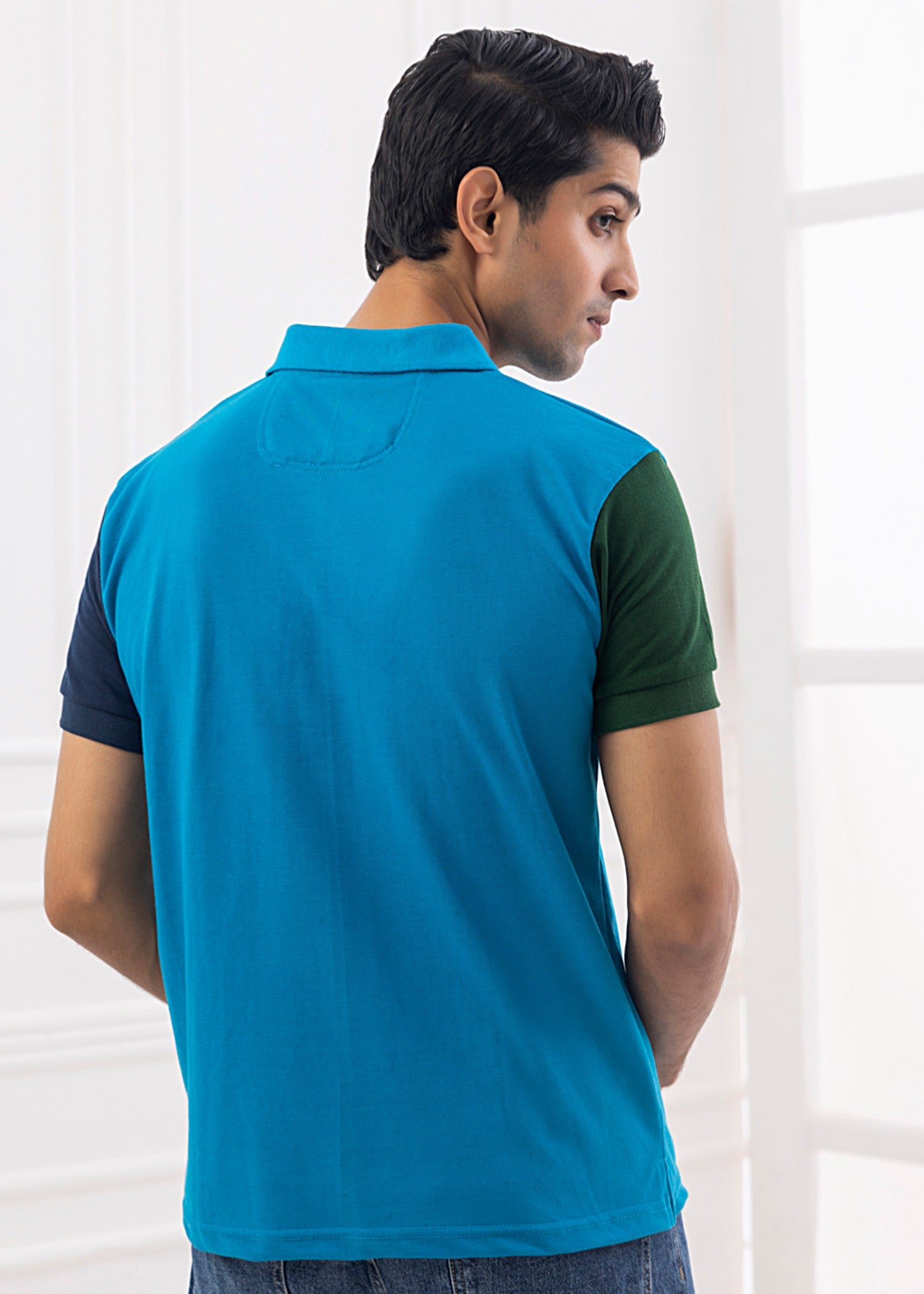 cotton pique Polo Shirt in Blue