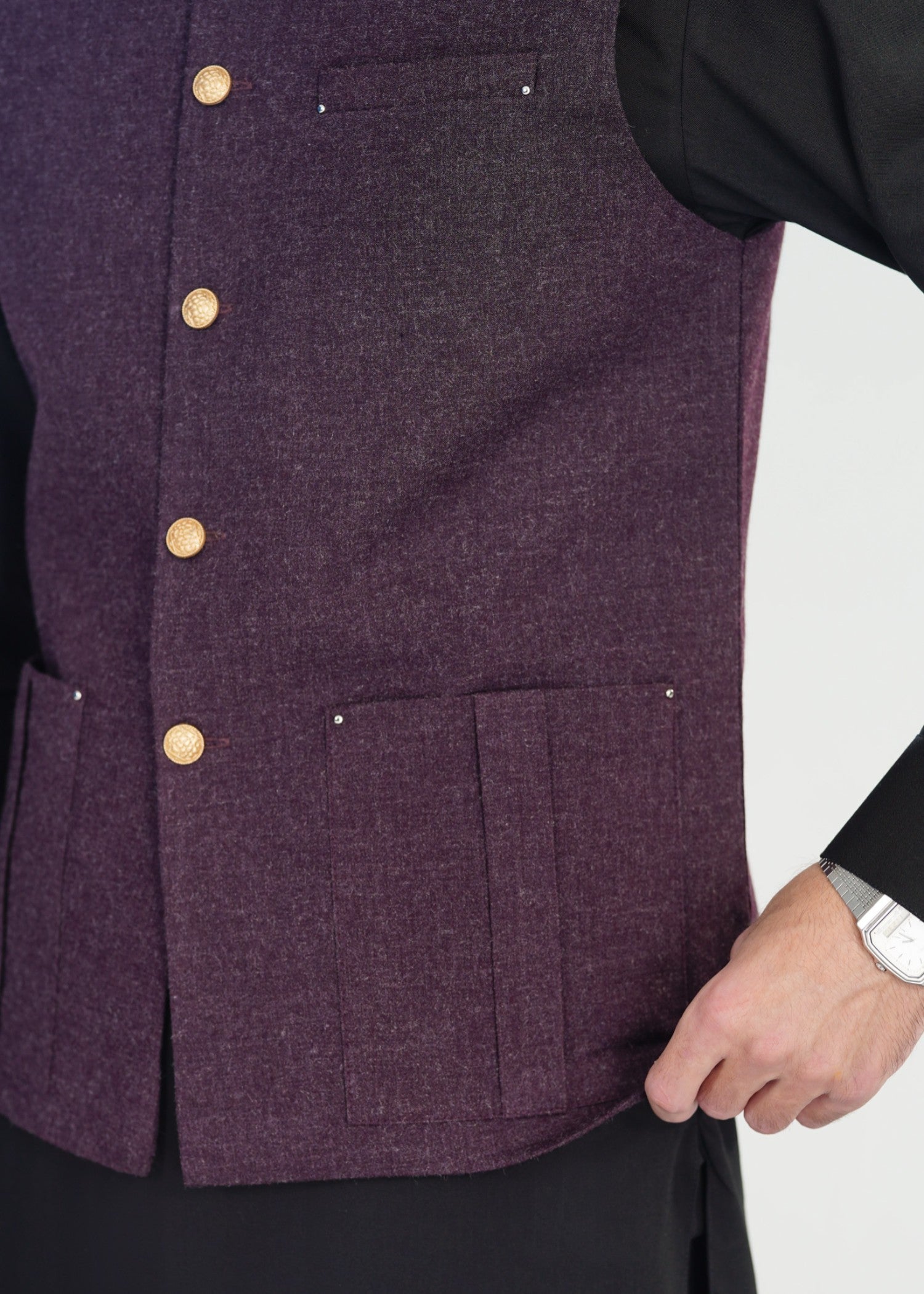 wool Waistcoat in Purple