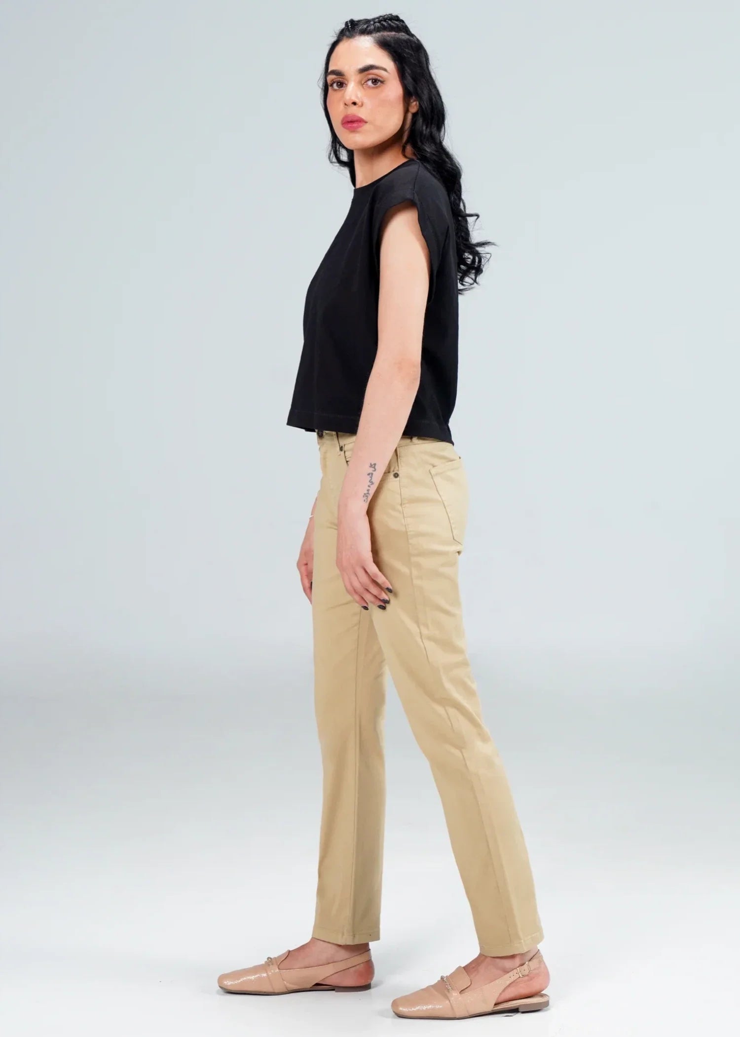 polycotton Jeans in Beige