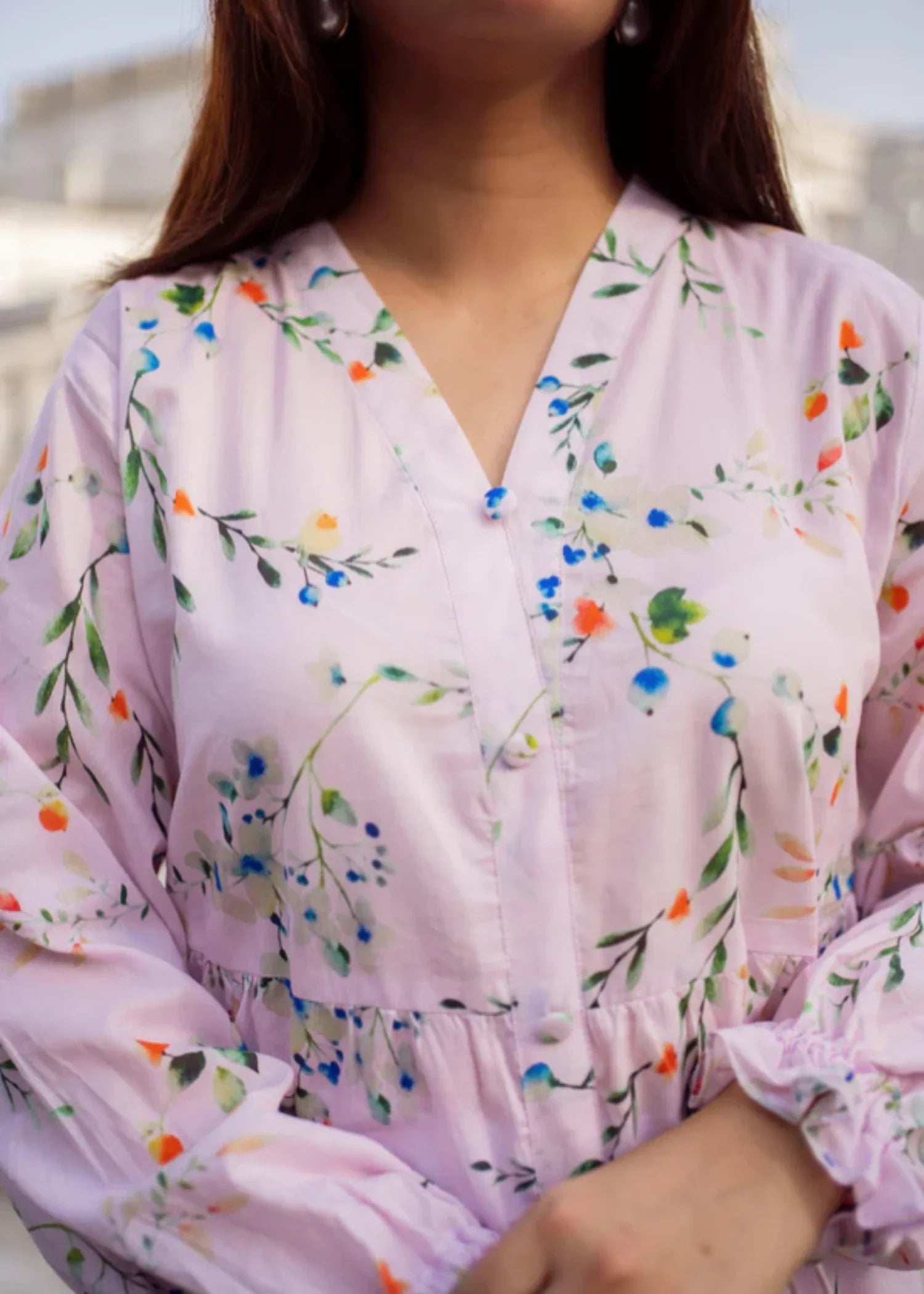 lawn cotton Maxi in Light pink