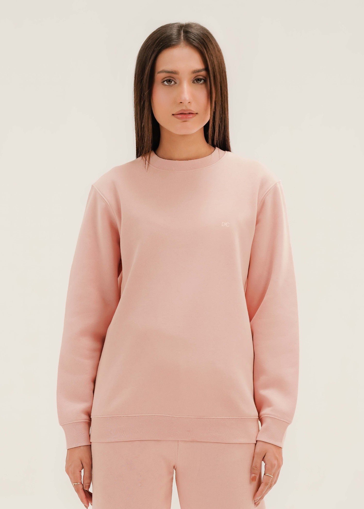 fleece Sweatshirt in Pale pink