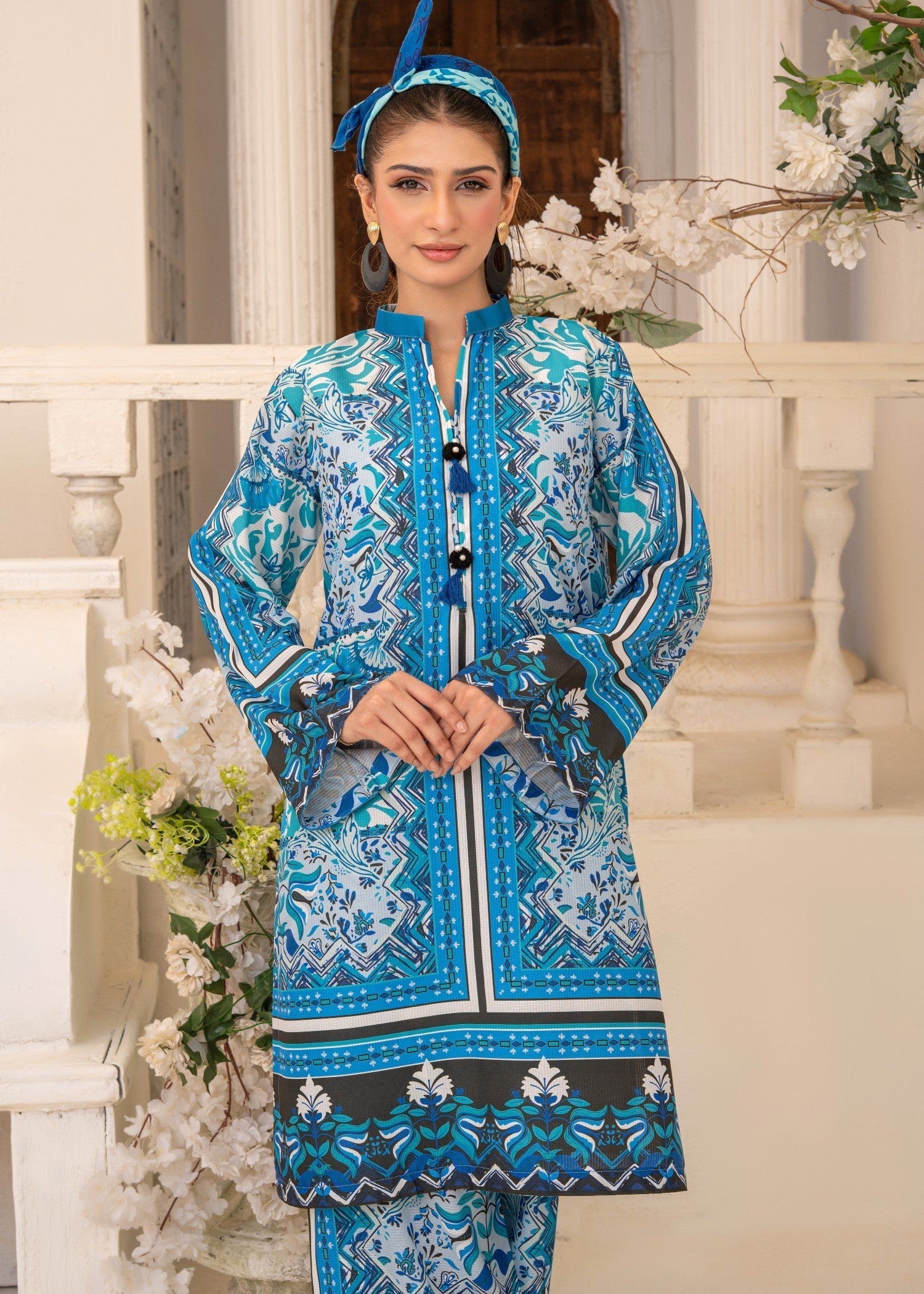 swiss lawn Co Ord Sets in Sky blue, blue