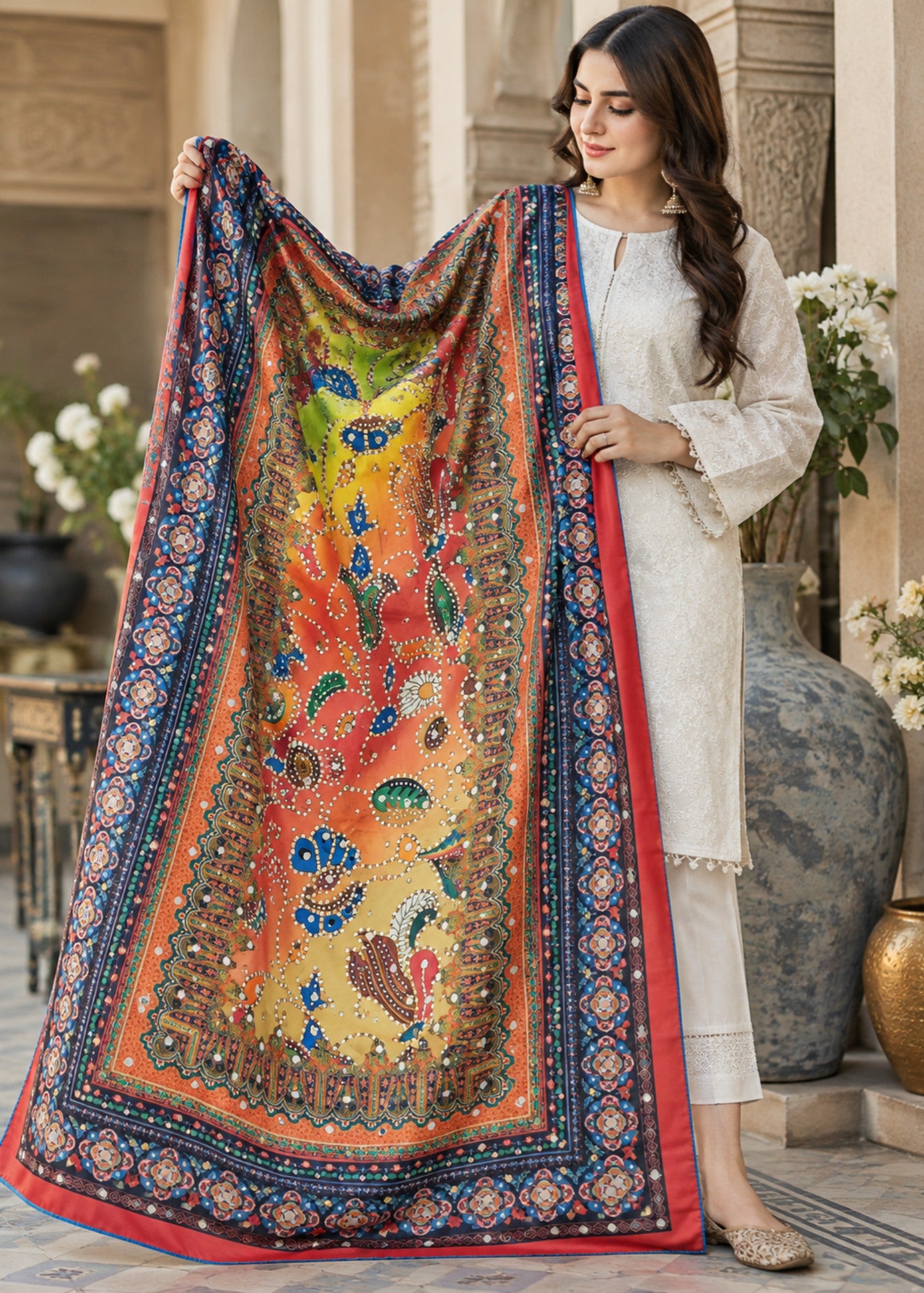 Dupatta in Multi Color by - Trendy Women Dupatta QSZ1379