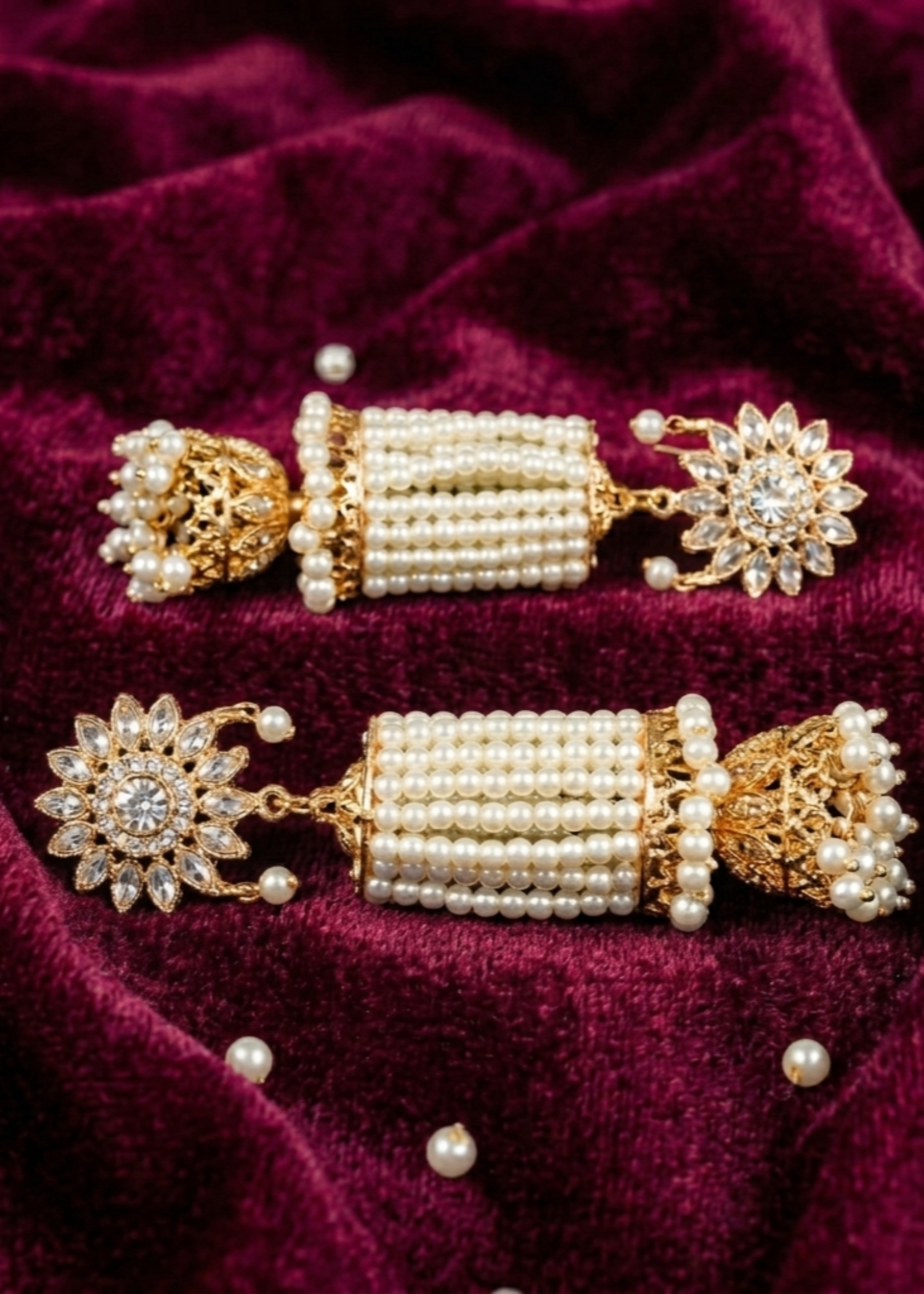 Earrings in Pearl white Color by - Trendy Women Earrings KQC0258
