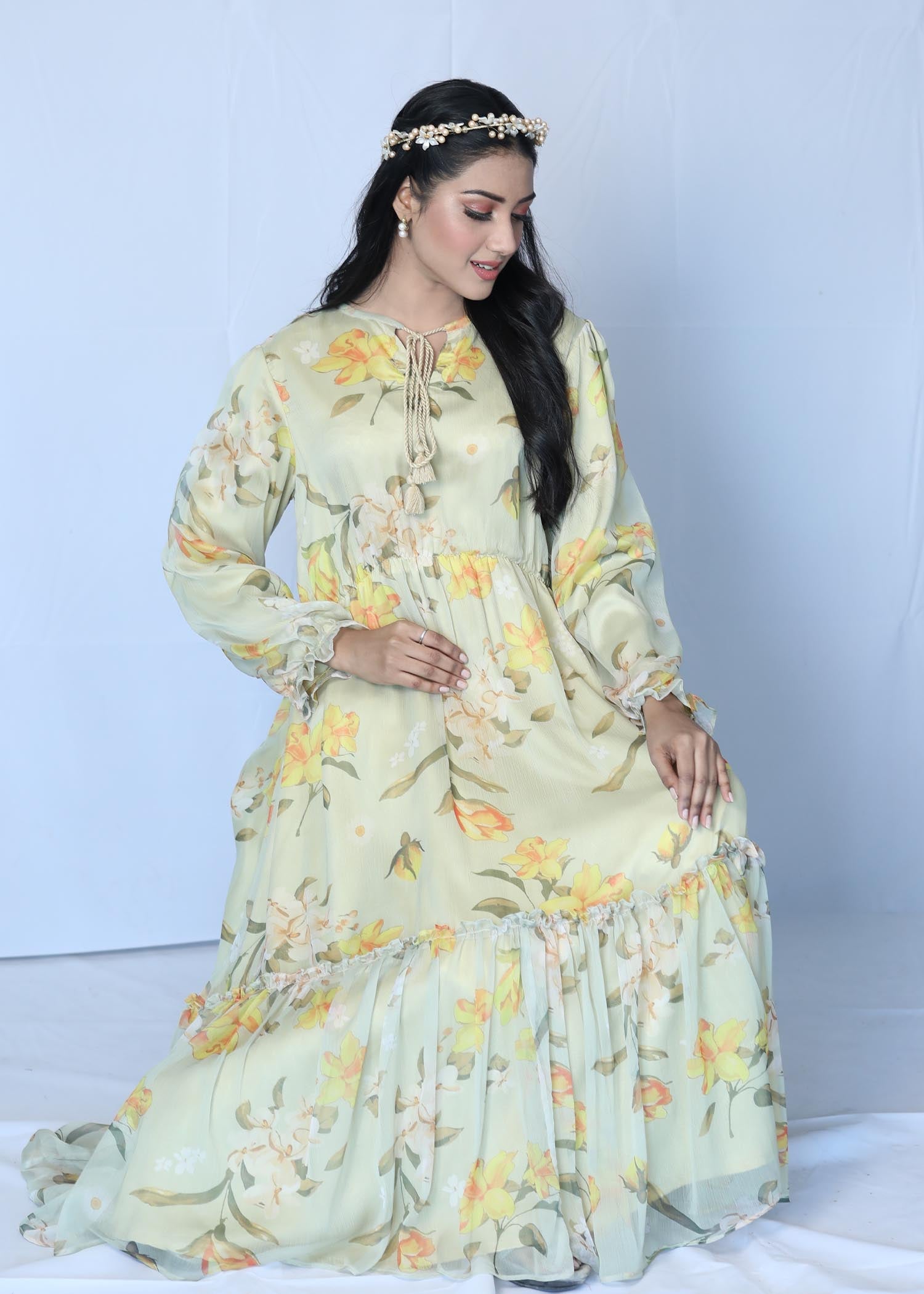 chiffon Maxi in Mellow yellow