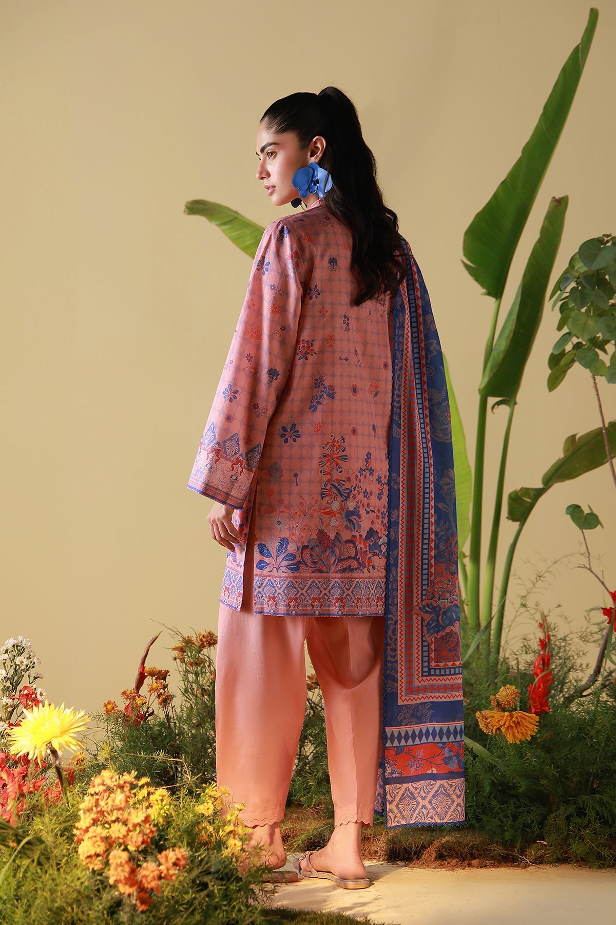 Mirha Lawn – Blush Cobalt