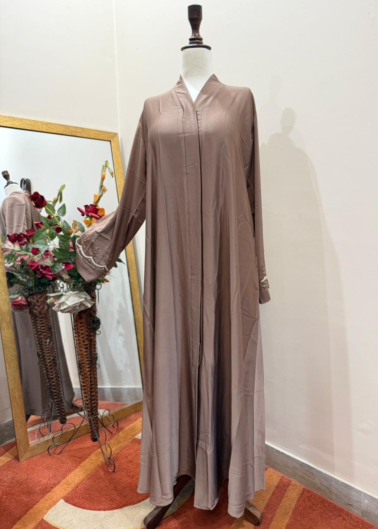 nidha Abaya in Tan brown