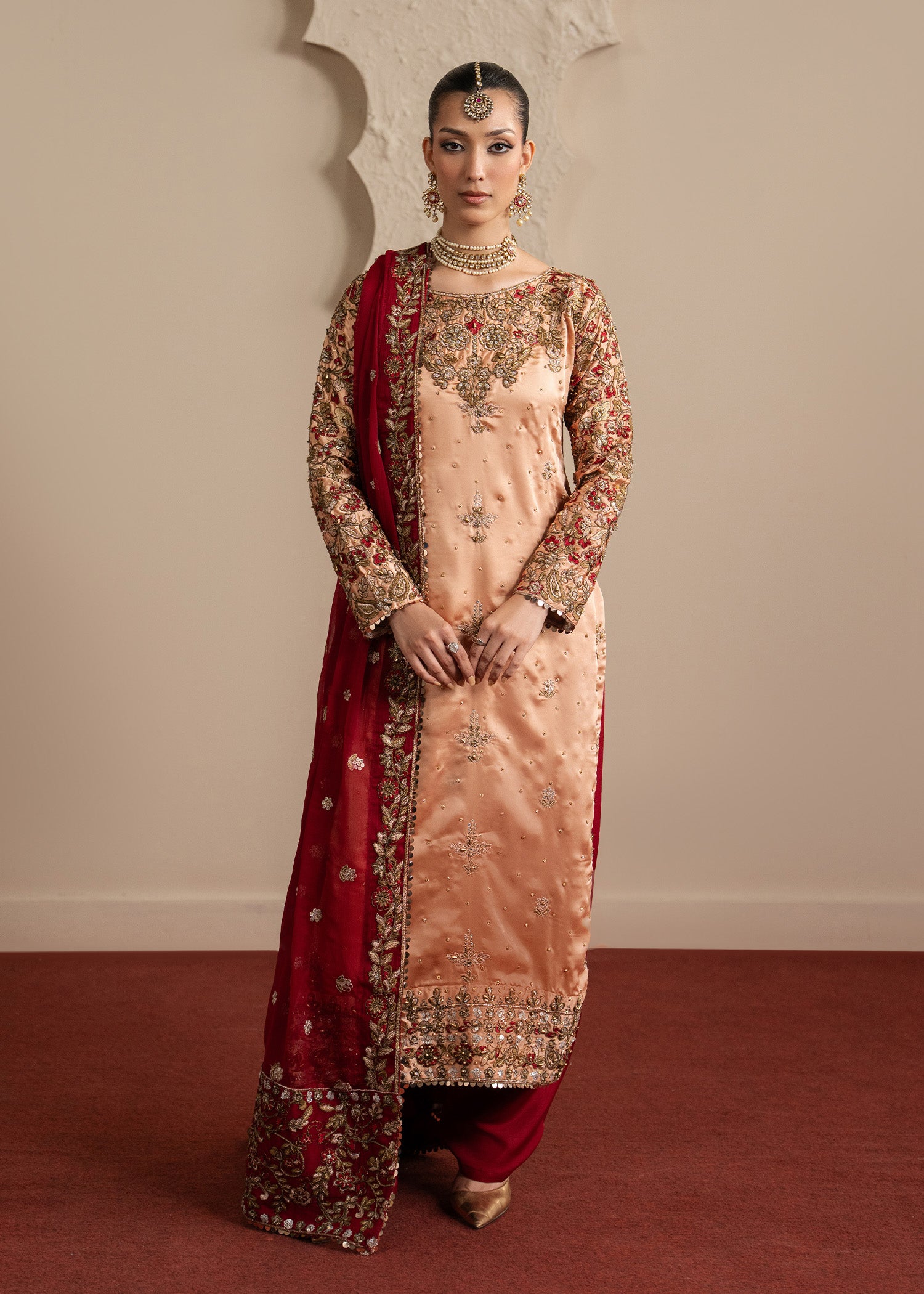 charmuse/shamooz Kurta Set in Peach orange