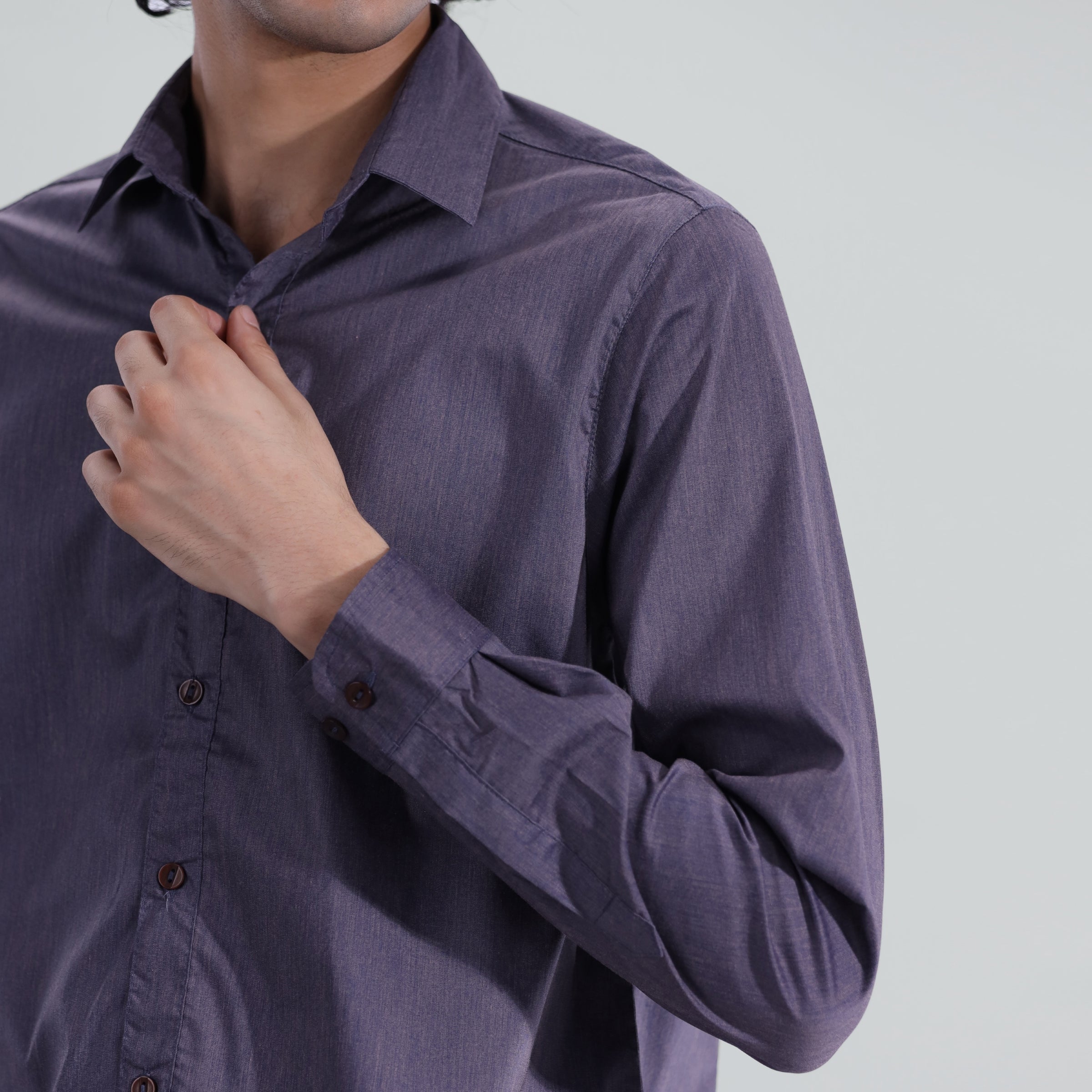 seersucker Formal Shirt in Steal grey