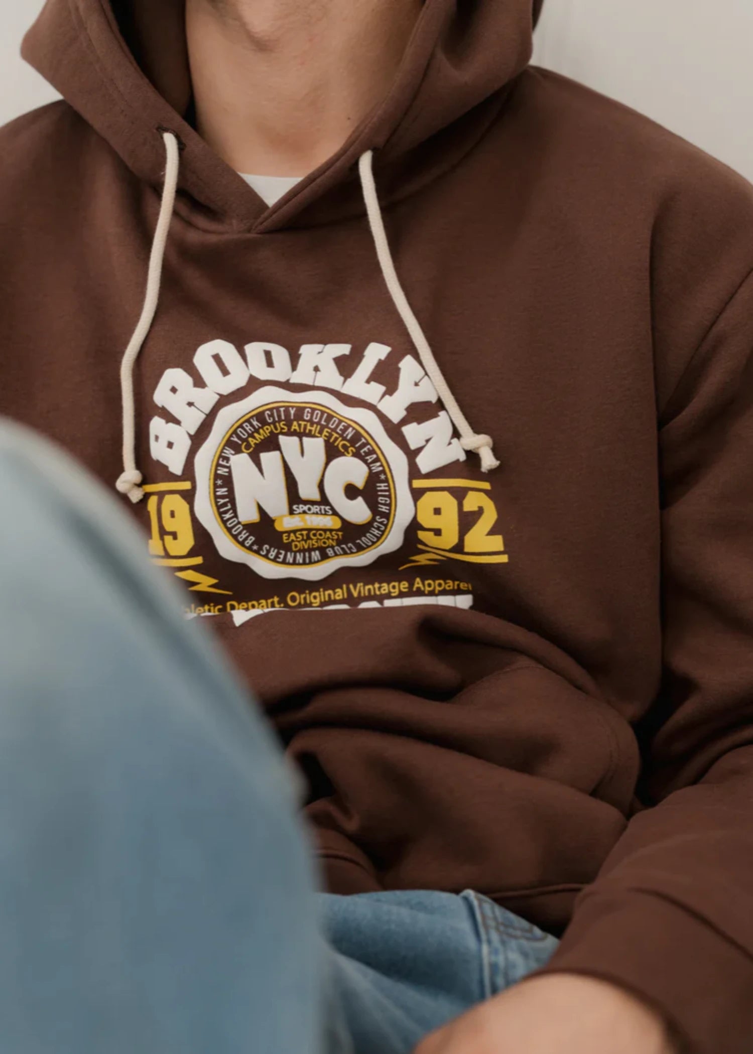fleece Hoodie in Brown