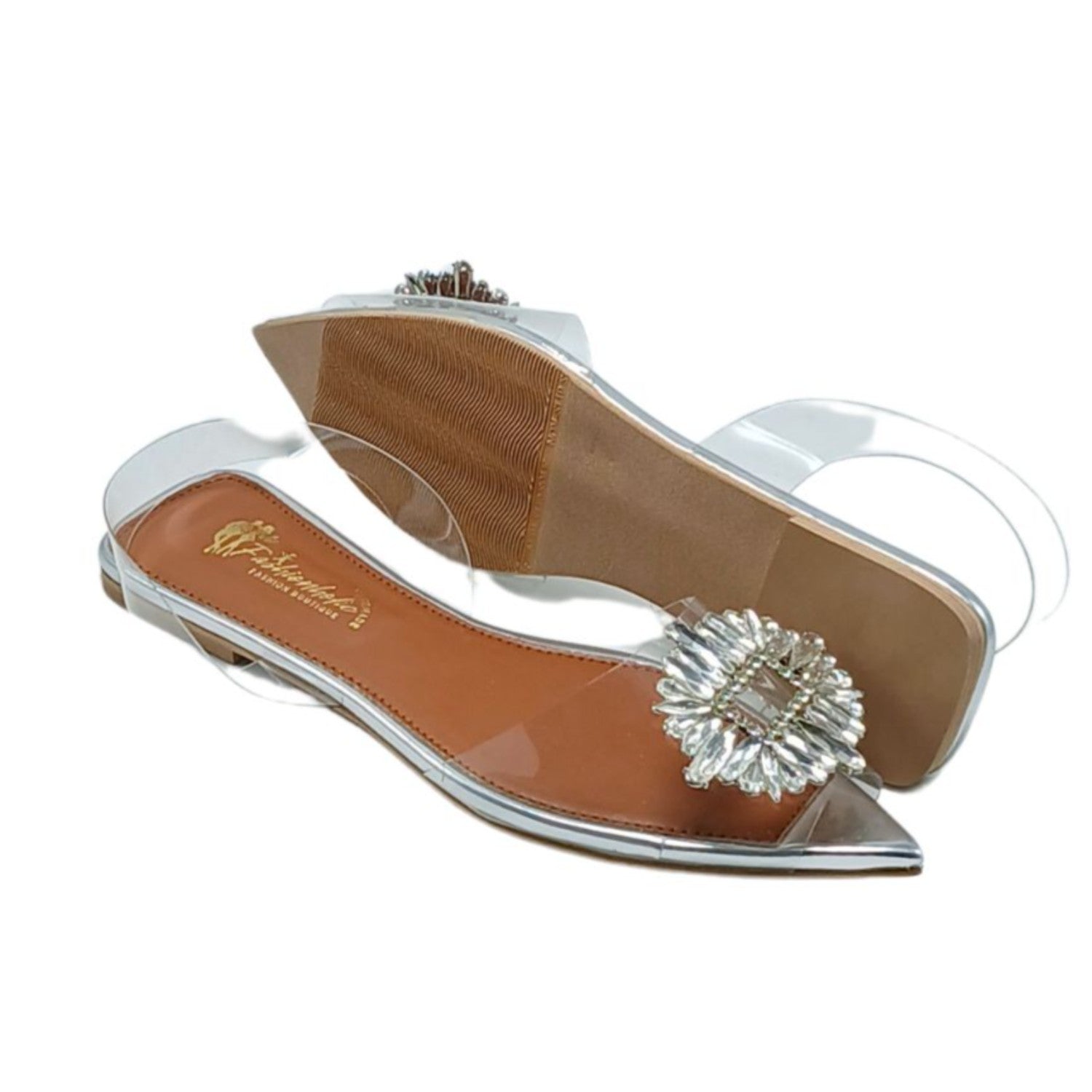Mules in Silver by - High Quality Women Mules AYT8555