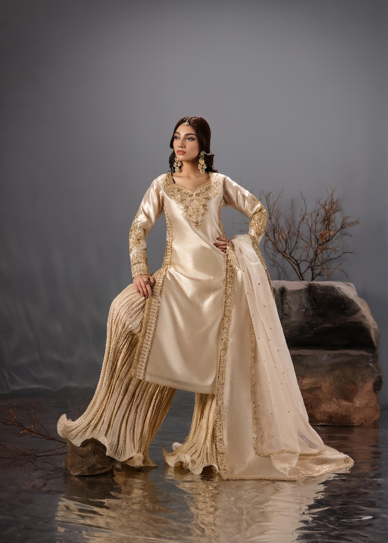 tissue Sharara in Champagne