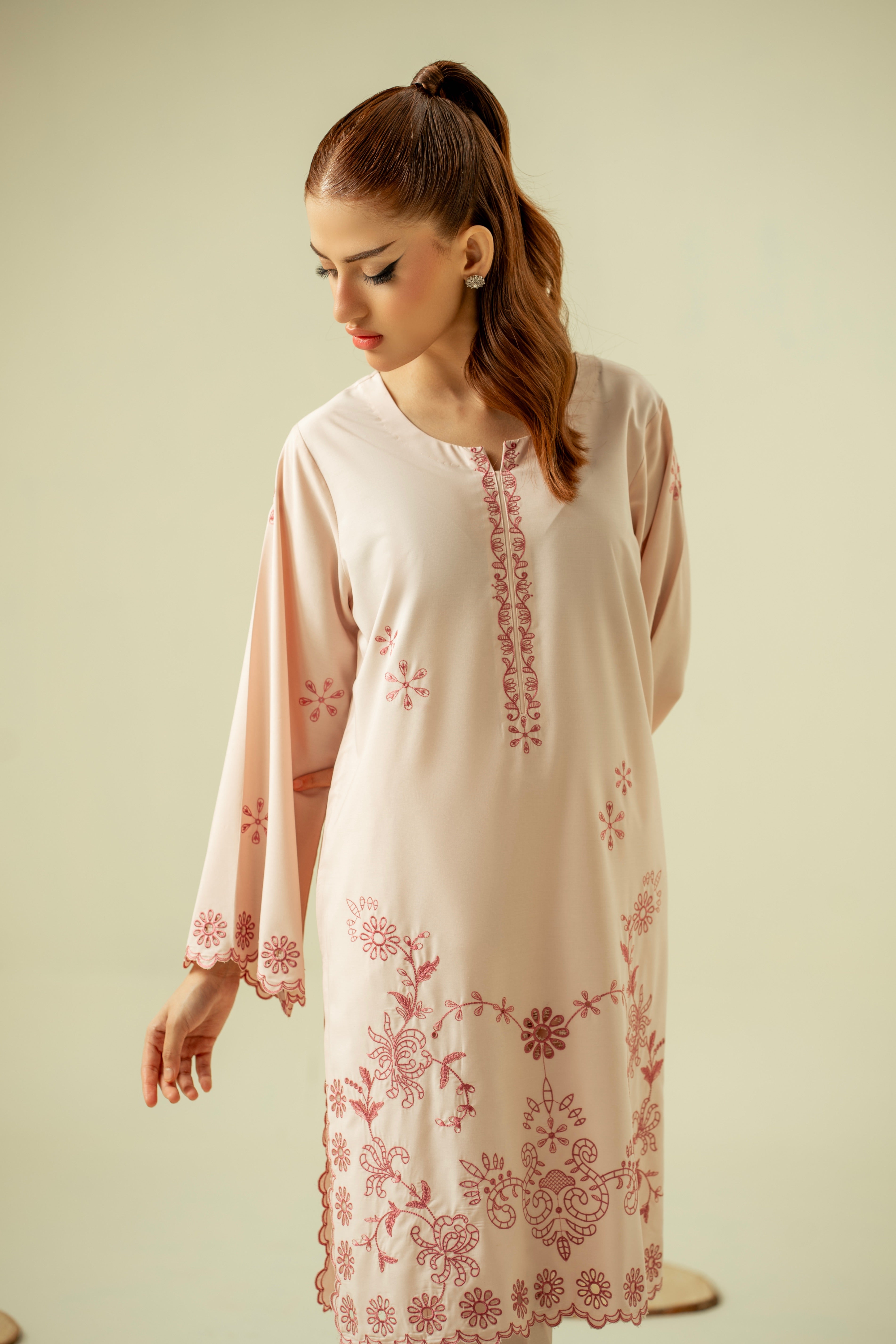 wash & wear Kurta Set in Pastel pink