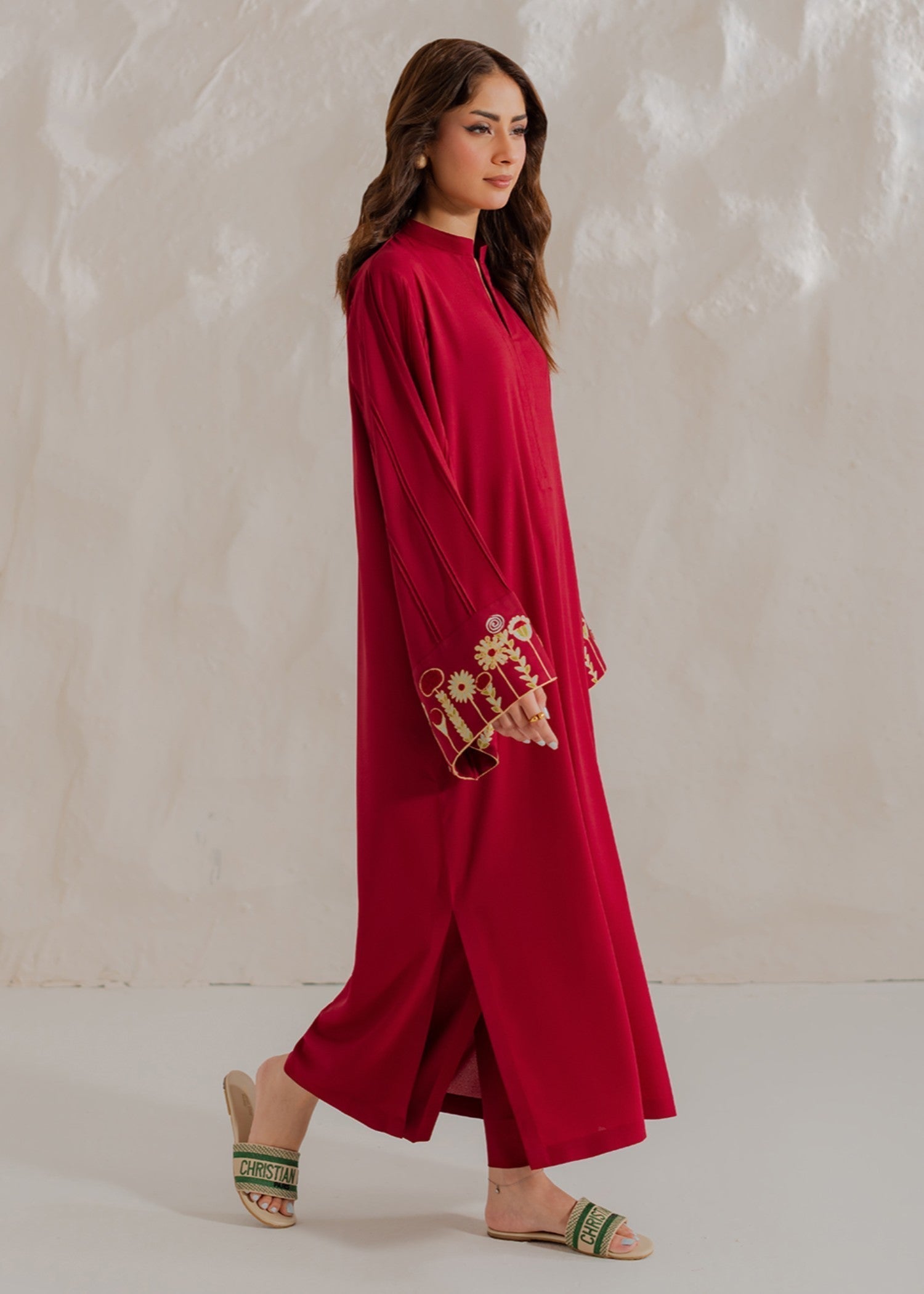 georgette Co ord Sets in Cherry red